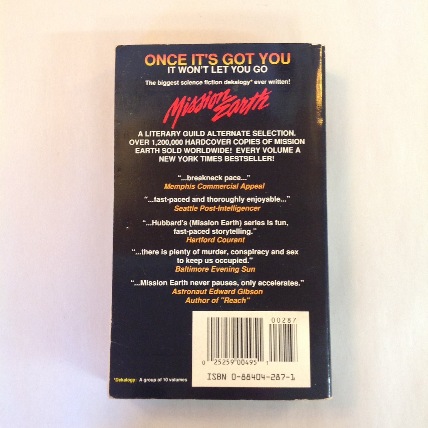 Vintage 1987 Mass Market Paperback Mission Earth 6: Death Quest L. Ron Hubbard First Edition