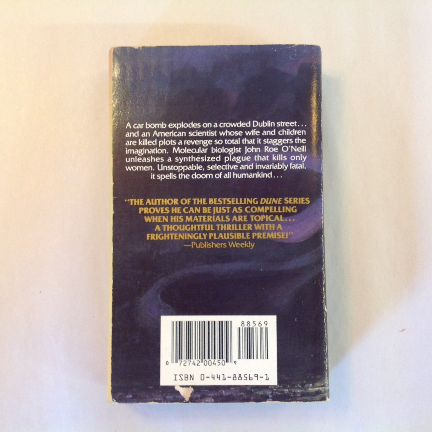 Vintage 1987 Mass Market Paperback The White Plague Frank Herbert ACE