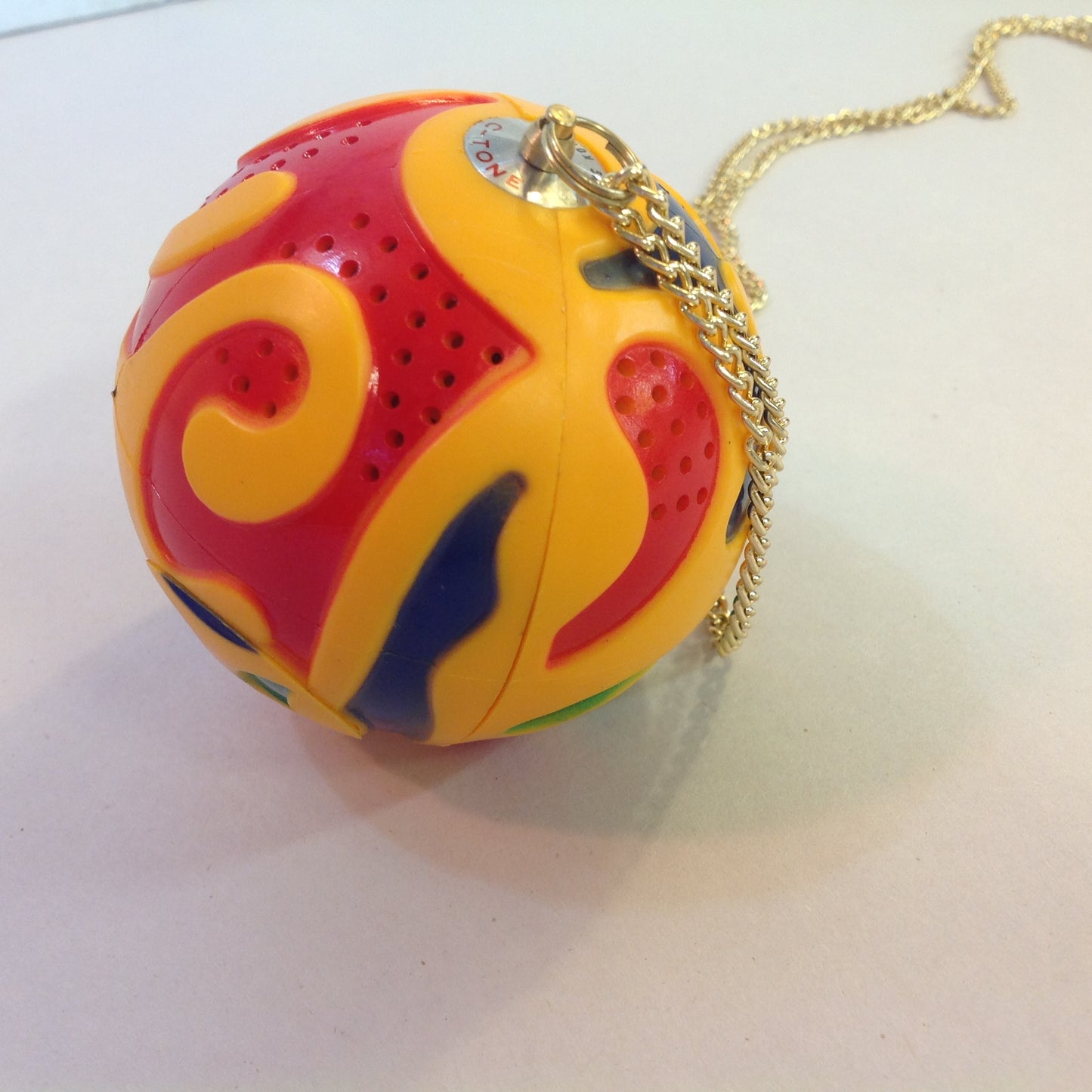 Vintage Solid State C-Tone Model H.I. 73 High Quality Unbreakable Micro Radio Yellow Globe w/Chain and Box Hong Kong