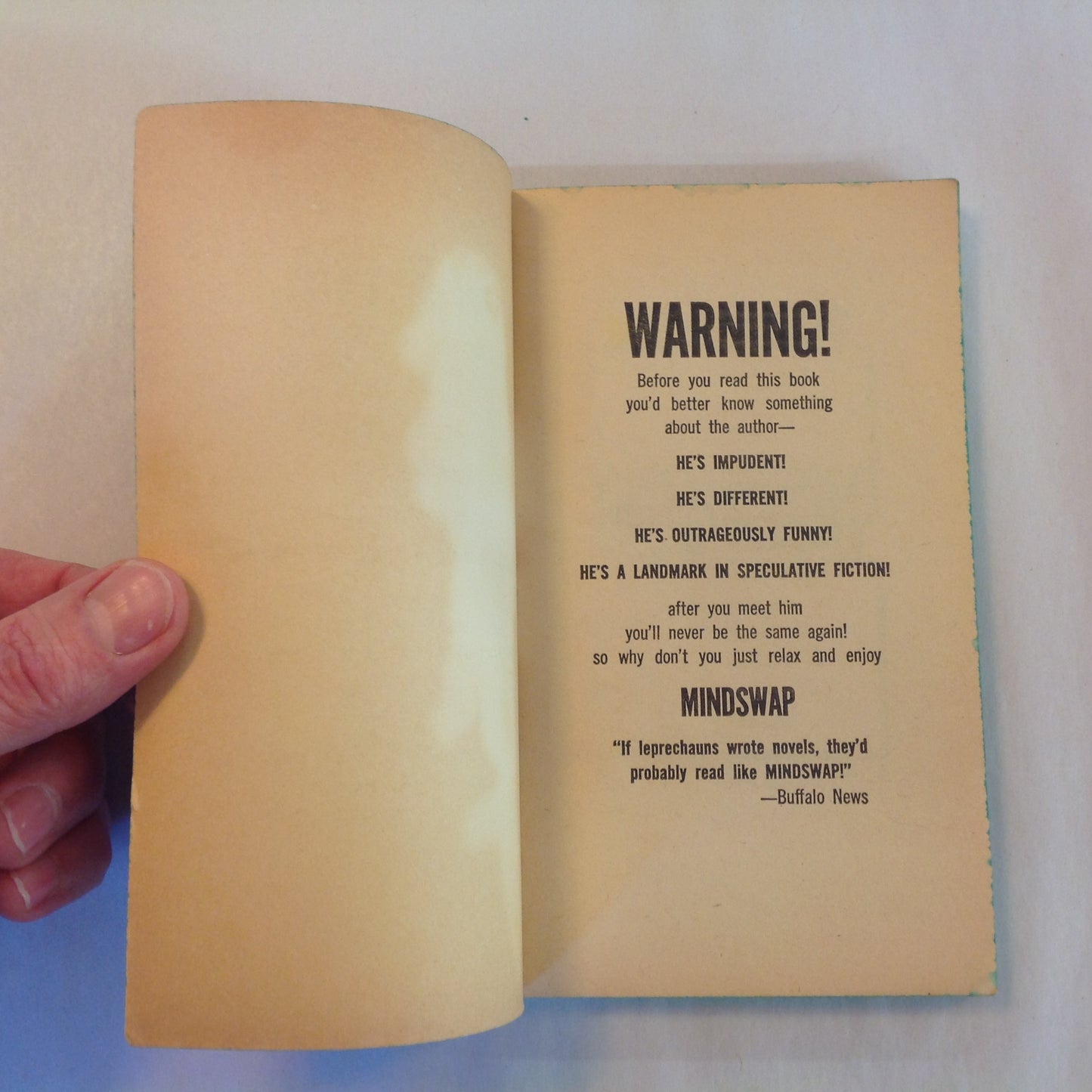Vintage 1967 Mass Market Paperback Mindswap Robert Sheckley