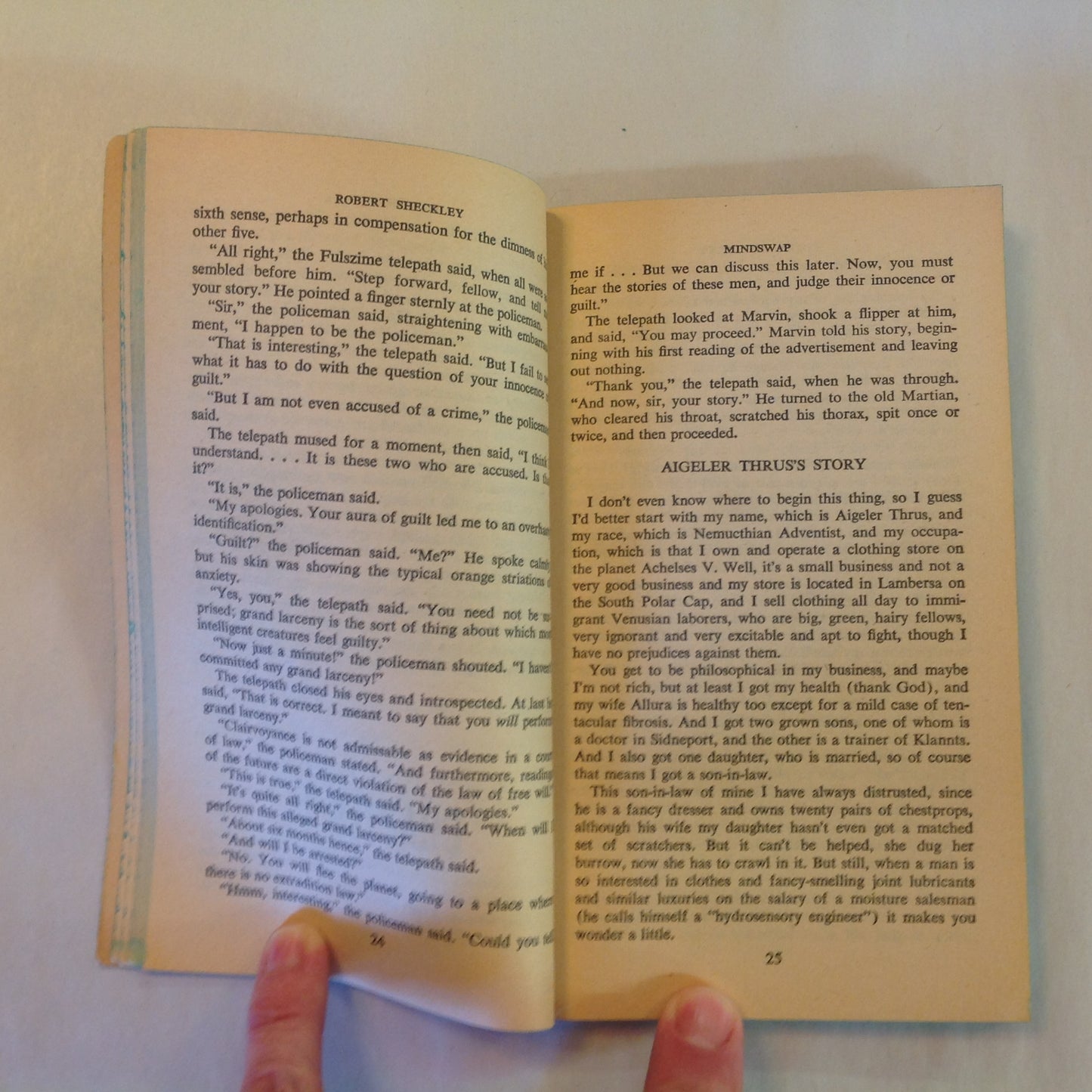 Vintage 1967 Mass Market Paperback Mindswap Robert Sheckley