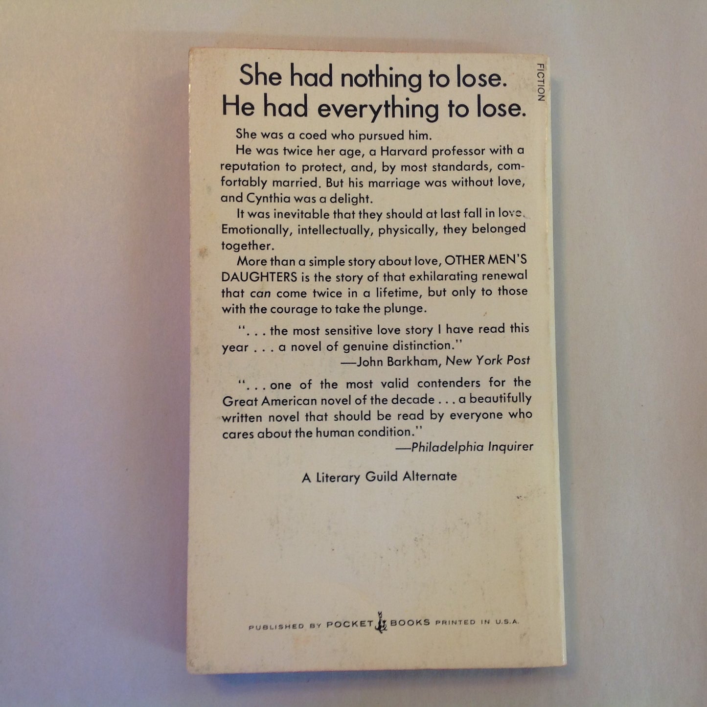 Vintage Rare 1974 Mass Market Paperback Other Men's Daughters: A Novel by Richard Stern