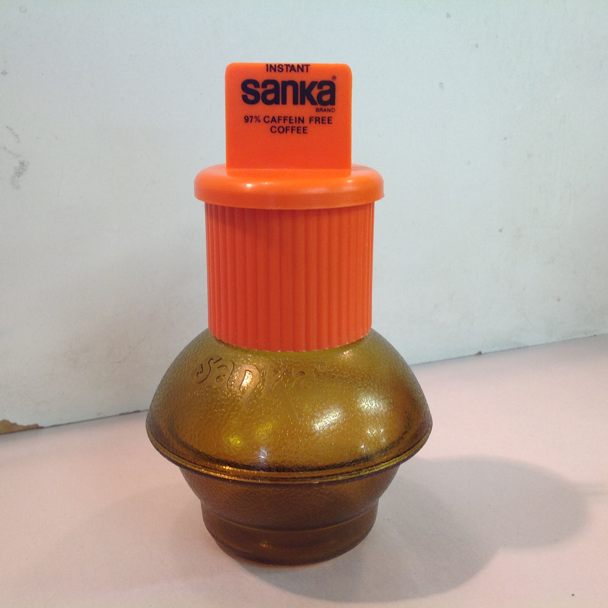 Vintage Promotional Instant Sanka 97% Caffeine Free Coffee Single Service Restaurant Ware Plastic Mini Carafe