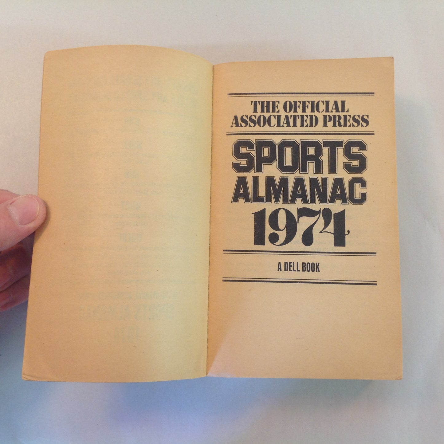 Vintage 1974 Mass Market Paperback The Official Associated Press Sports Almanac 1974