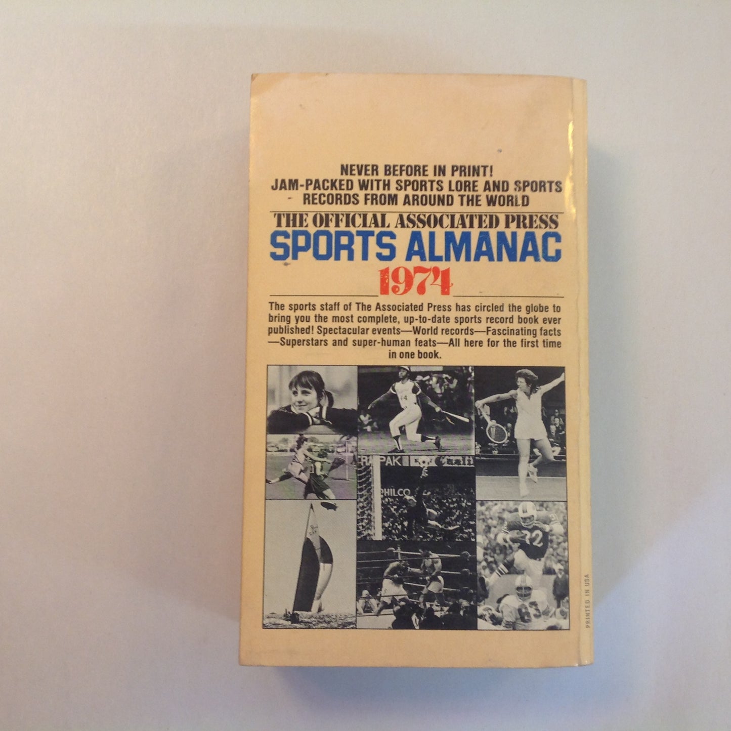 Vintage 1974 Mass Market Paperback The Official Associated Press Sports Almanac 1974