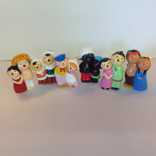 Vintage 1960's World Gift 6Pc Set World Carolers International Choir Figures Hand Painted Japan