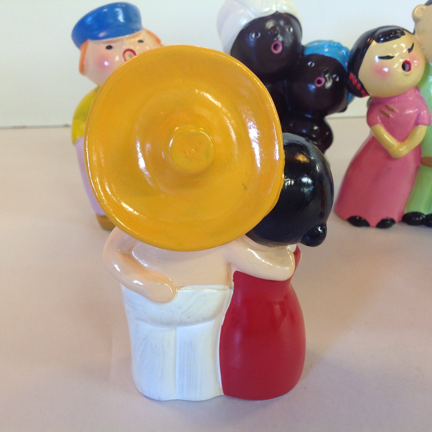 Vintage 1960's World Gift 6Pc Set World Carolers International Choir Figures Hand Painted Japan