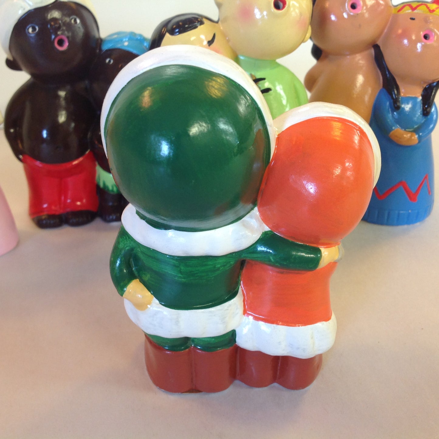 Vintage 1960's World Gift 6Pc Set World Carolers International Choir Figures Hand Painted Japan