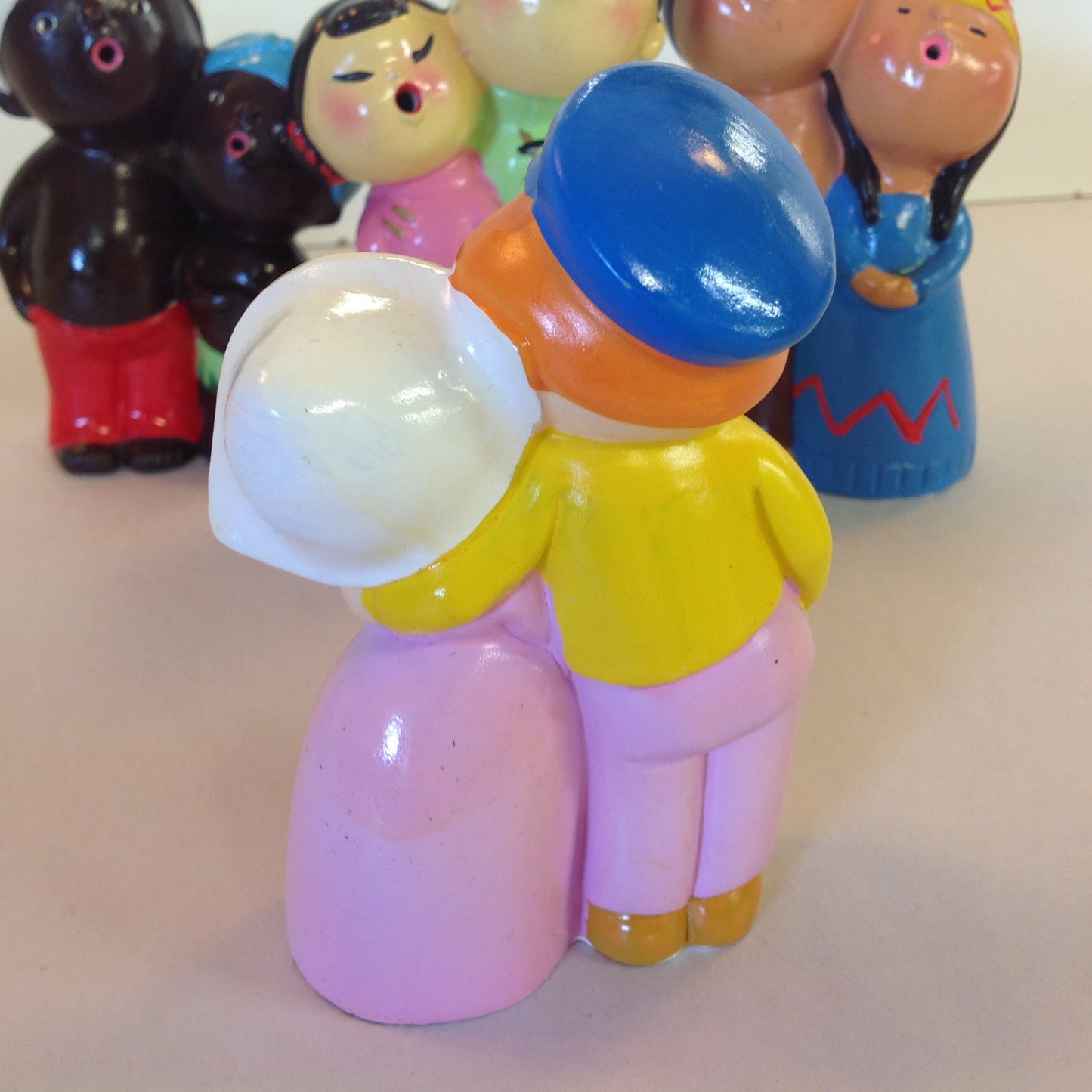 Vintage 1960's World Gift 6Pc Set World Carolers International Choir Figures Hand Painted Japan