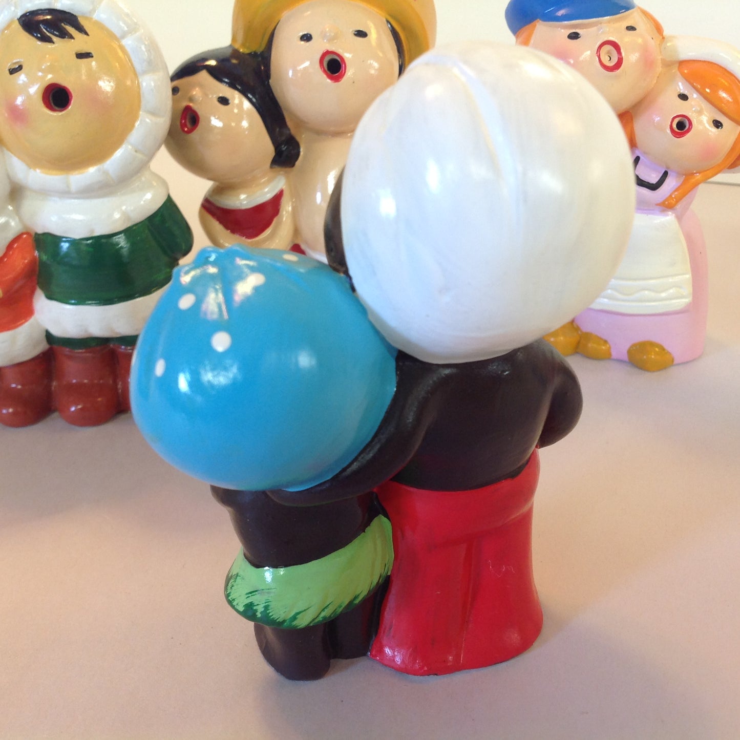 Vintage 1960's World Gift 6Pc Set World Carolers International Choir Figures Hand Painted Japan