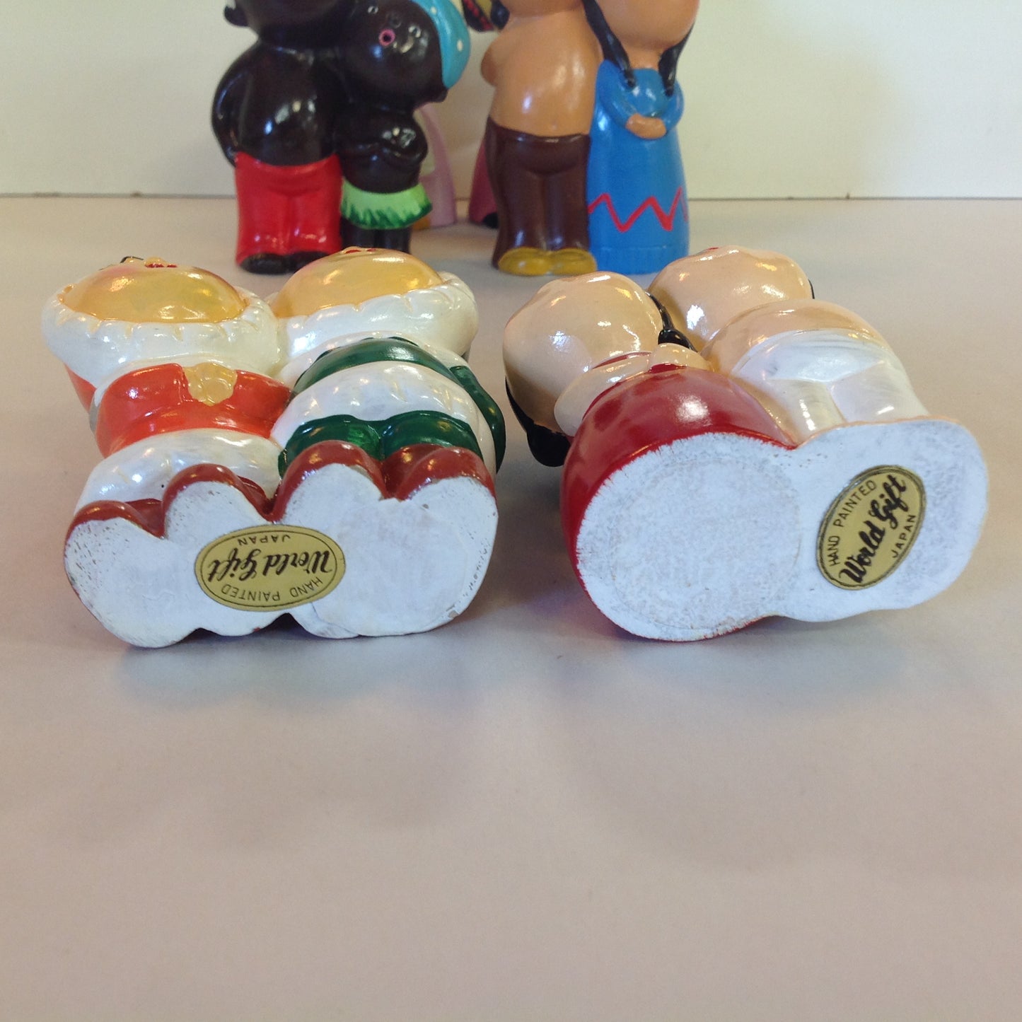 Vintage 1960's World Gift 6Pc Set World Carolers International Choir Figures Hand Painted Japan
