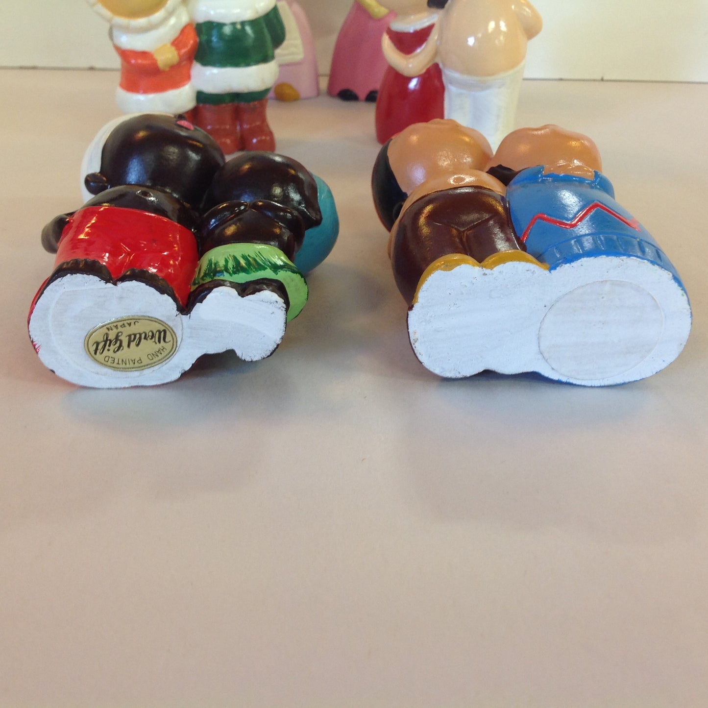 Vintage 1960's World Gift 6Pc Set World Carolers International Choir Figures Hand Painted Japan
