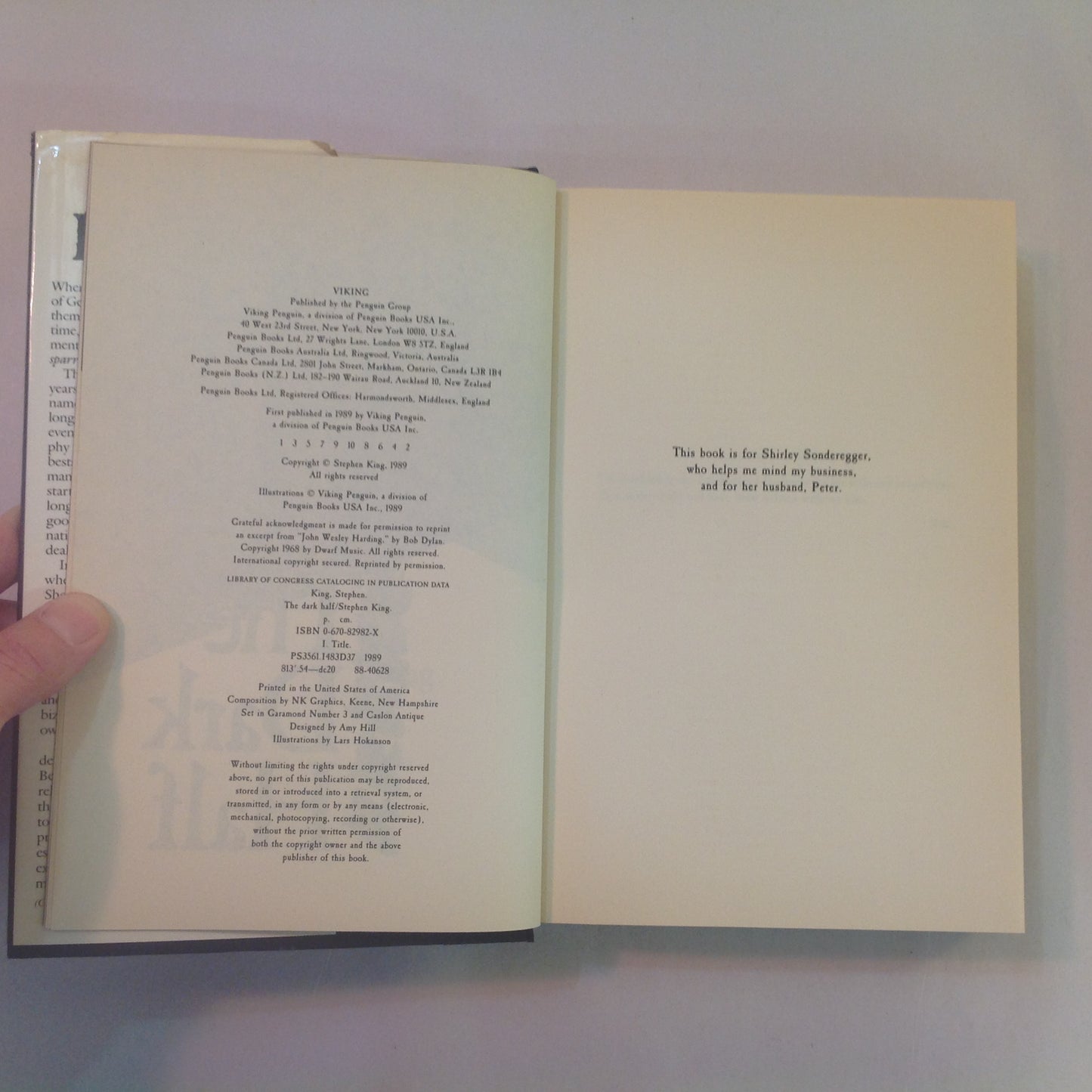 Vintage 1989 HCDJ The Dark Half Stephen King First Printing
