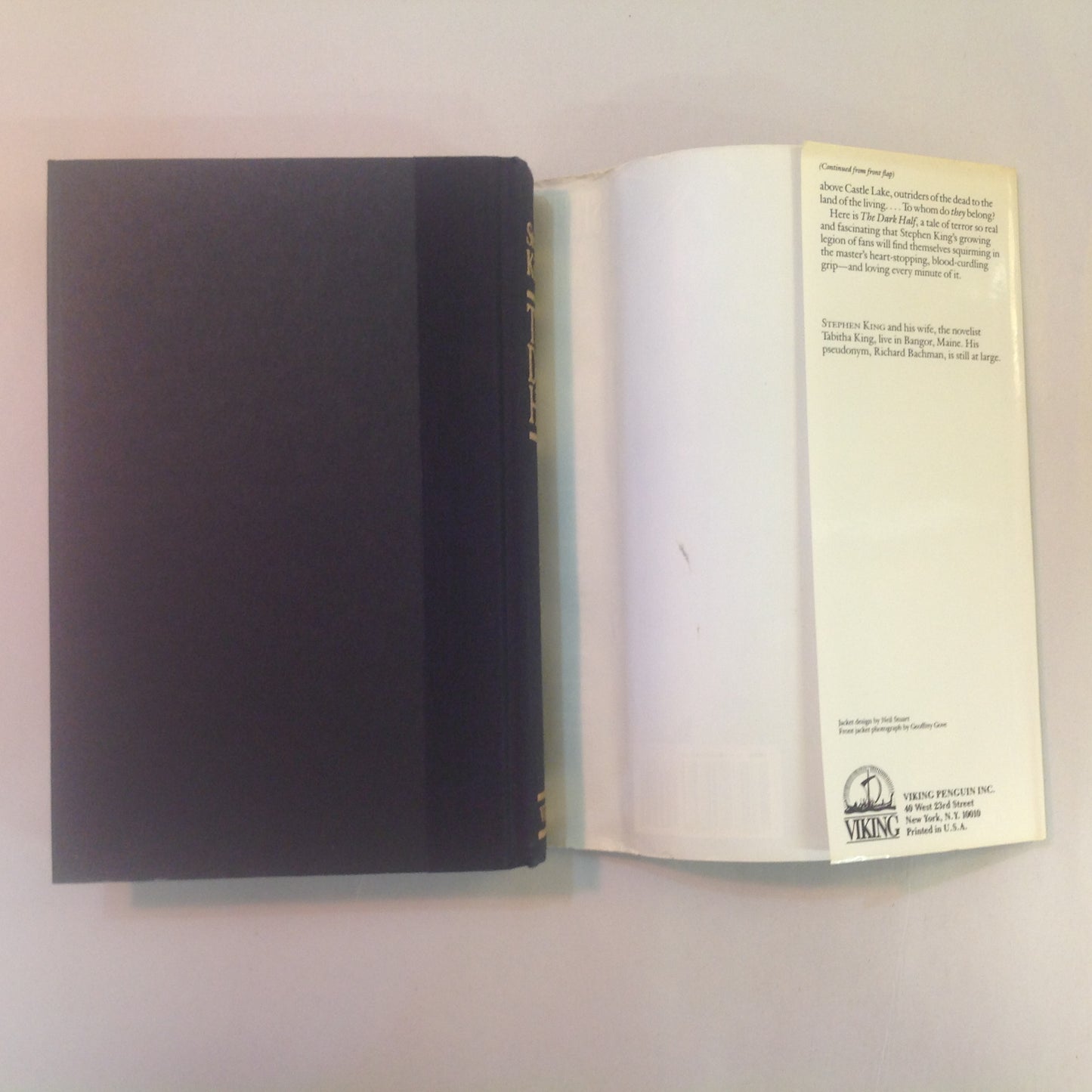 Vintage 1989 HCDJ The Dark Half Stephen King First Printing