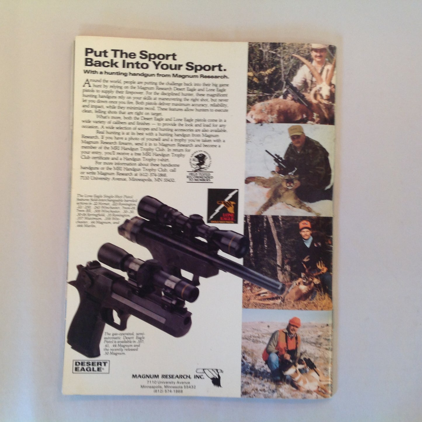 Vintage Jan/Feb 1994 Hand Gunning Magazine Taurus & Beretta Reloading Special Barrel Life