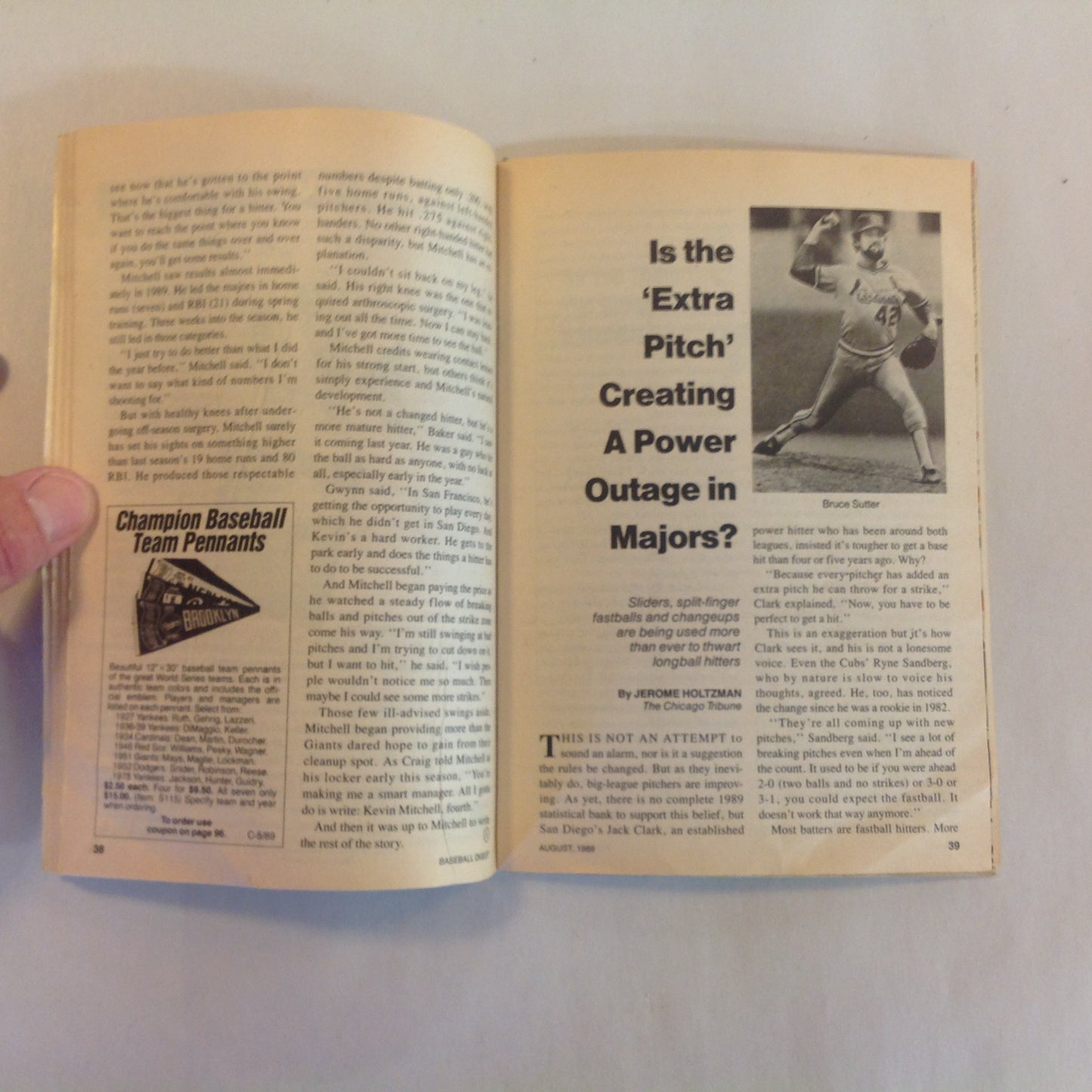 Vintage August 1989 Baseball Digest Magazine Strikeout King Nolan Ryan