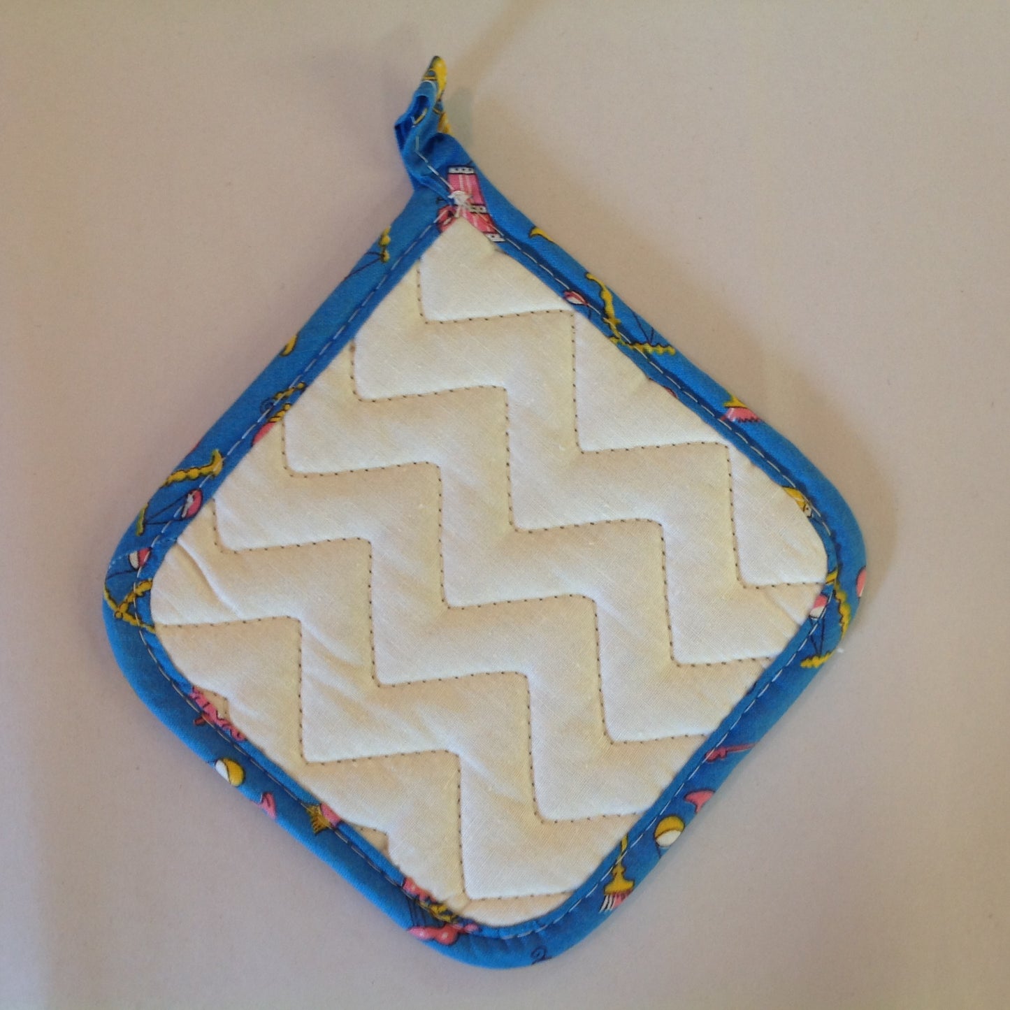 Vintage The Dodge Boys Pot Holder Hot Pad Van Dyke Dodge NOS Unused Blue Detroit MI
