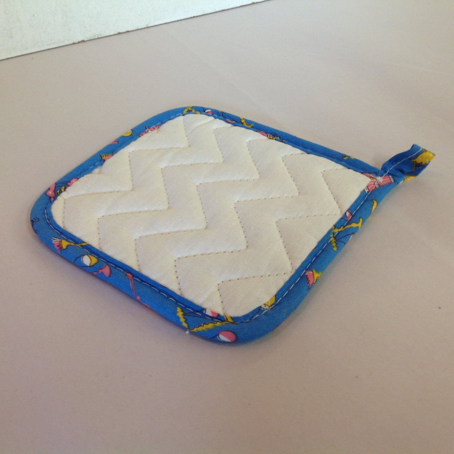 Vintage The Dodge Boys Pot Holder Hot Pad Van Dyke Dodge NOS Unused Blue Detroit MI