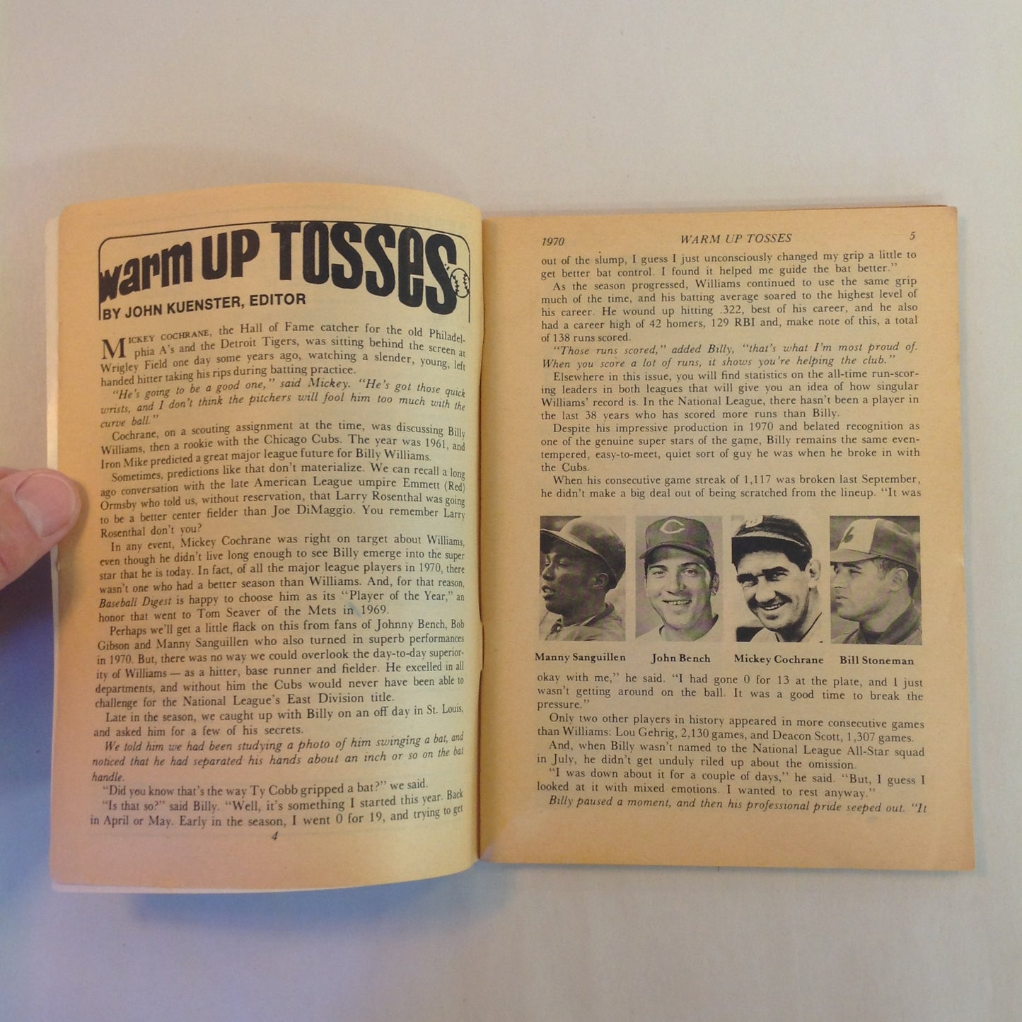 Vintage December 1970 Baseball Digest Magazine Billy Williams: Baseball Digest's Player of the Year