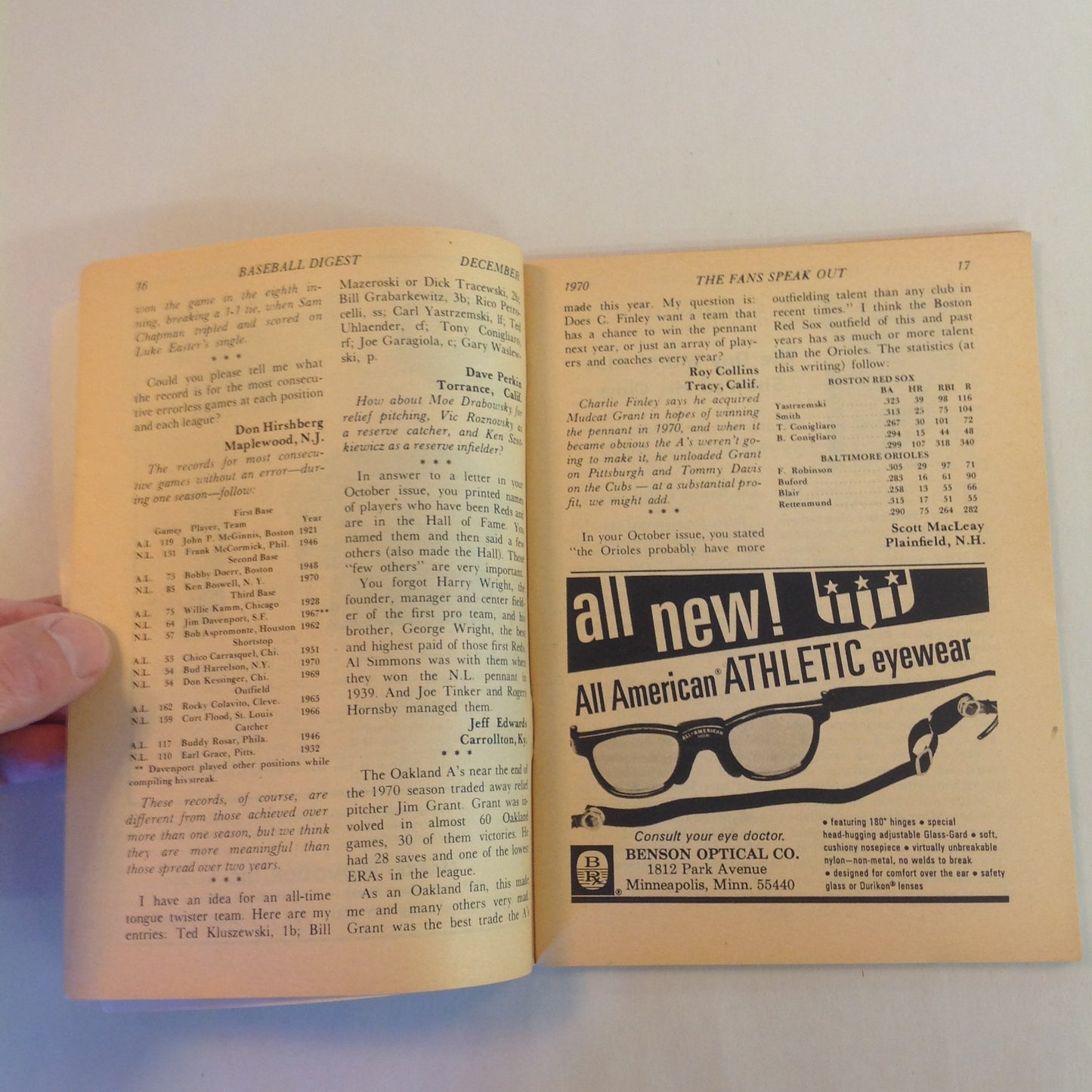 Vintage December 1970 Baseball Digest Magazine Billy Williams: Baseball Digest's Player of the Year