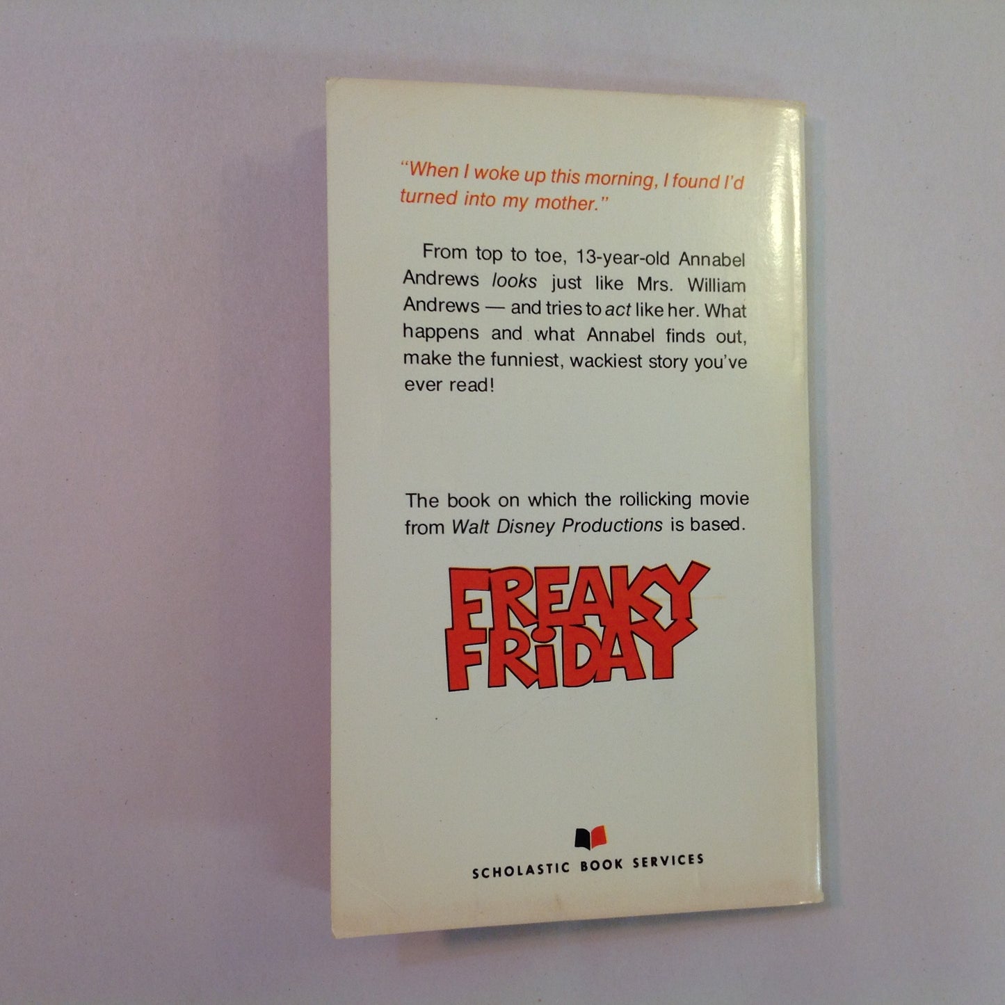 Vintage 1972 Mass Market Paperback Freaky Friday Mary Rodgers Scholastic Book Services