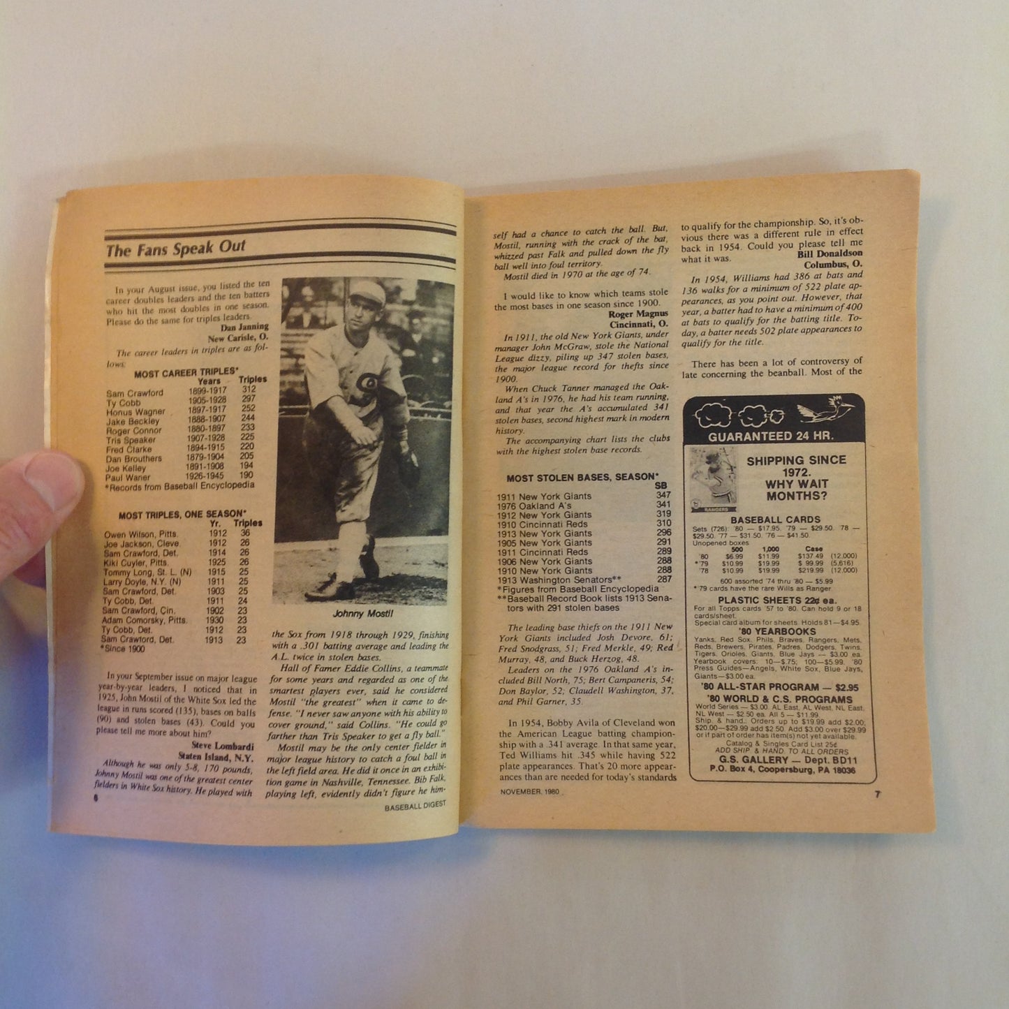 Vintage Nov 1980 Baseball Digest Magazine Joe Charboneau: A New Star Twinkles in Cleveland