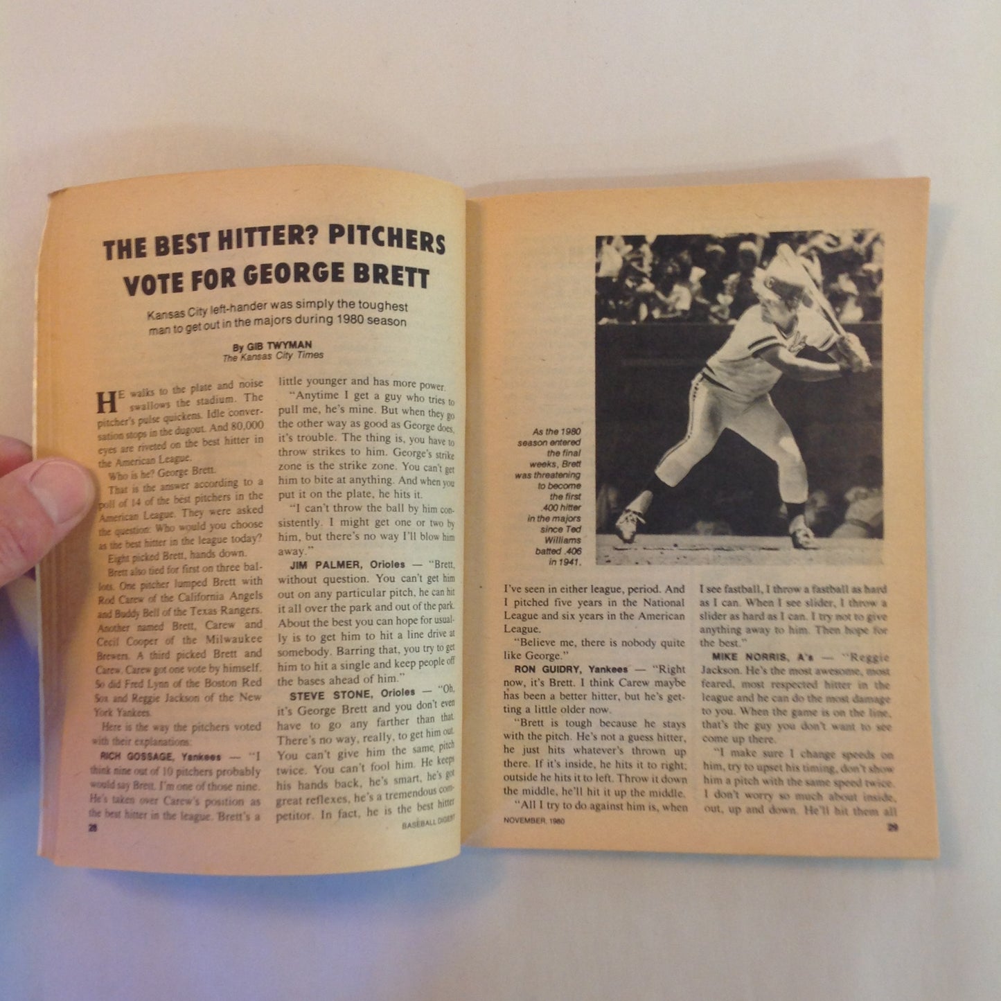 Vintage Nov 1980 Baseball Digest Magazine Joe Charboneau: A New Star Twinkles in Cleveland