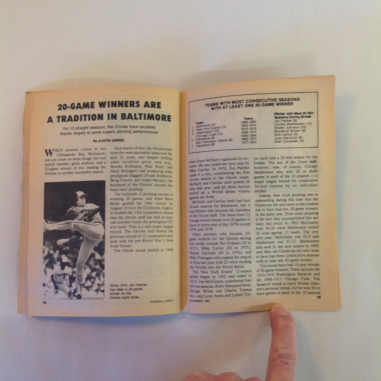 Vintage Nov 1980 Baseball Digest Magazine Joe Charboneau: A New Star Twinkles in Cleveland