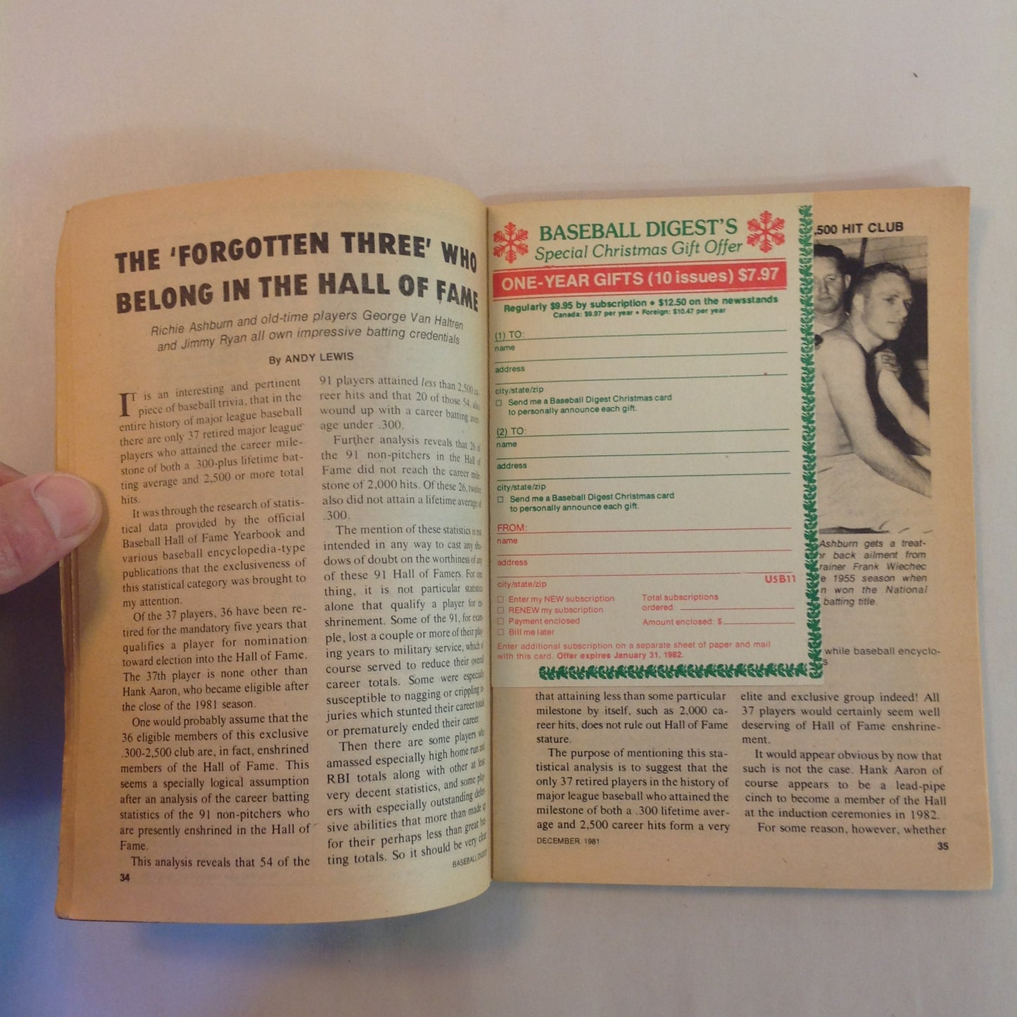 Vintage Dec 1981 Baseball Digest Magazine Tim Raines: Rookie Base-Stealing Phenom