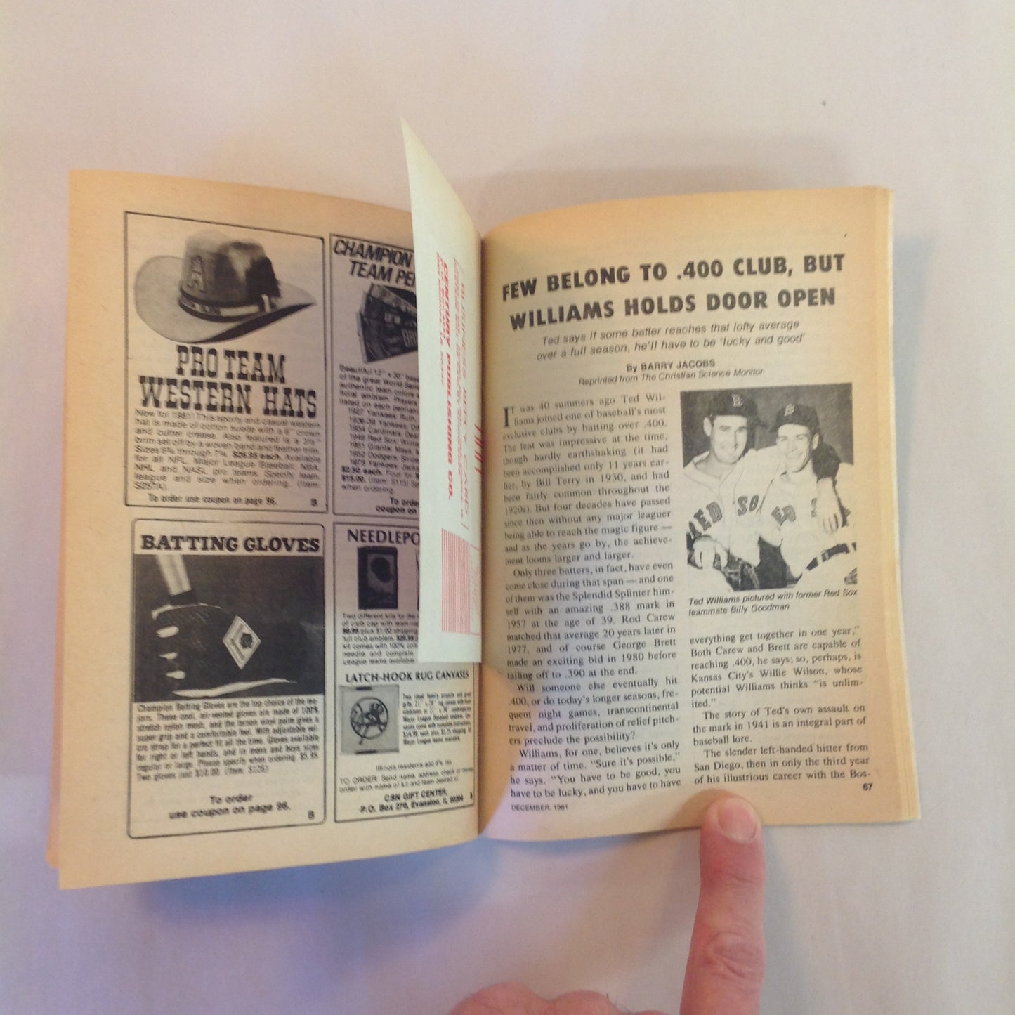 Vintage Dec 1981 Baseball Digest Magazine Tim Raines: Rookie Base-Stealing Phenom