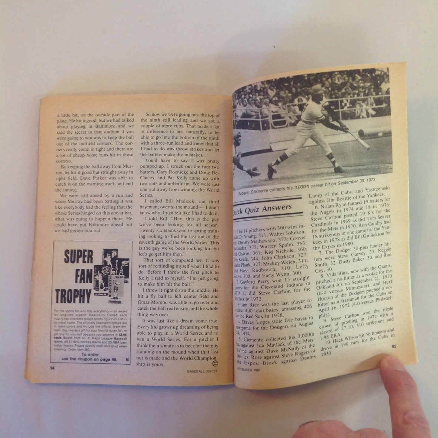 Vintage Dec 1981 Baseball Digest Magazine Tim Raines: Rookie Base-Stealing Phenom