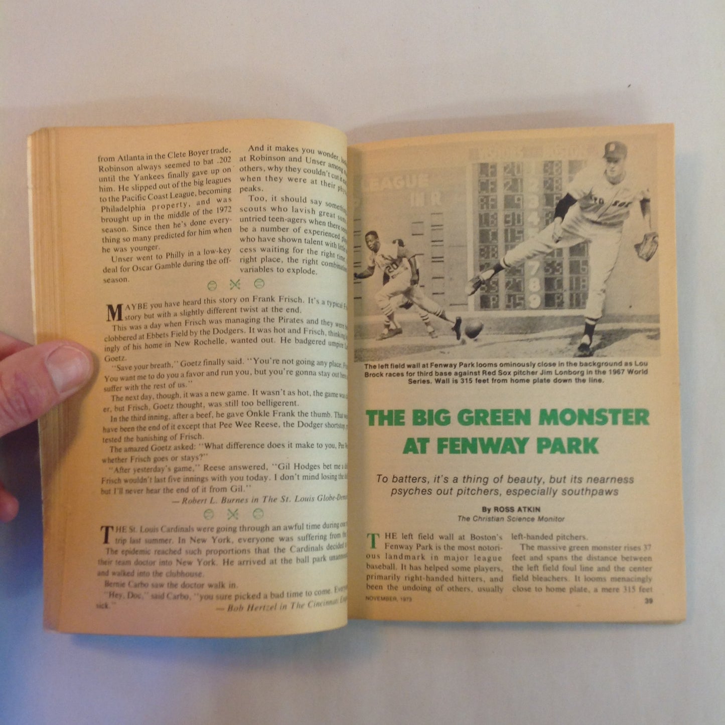 Vintage Nov 1973 Baseball Digest Magazine 1973 All-Star Rookie Team Jose Cardenal: The Cubs' Numero Uno