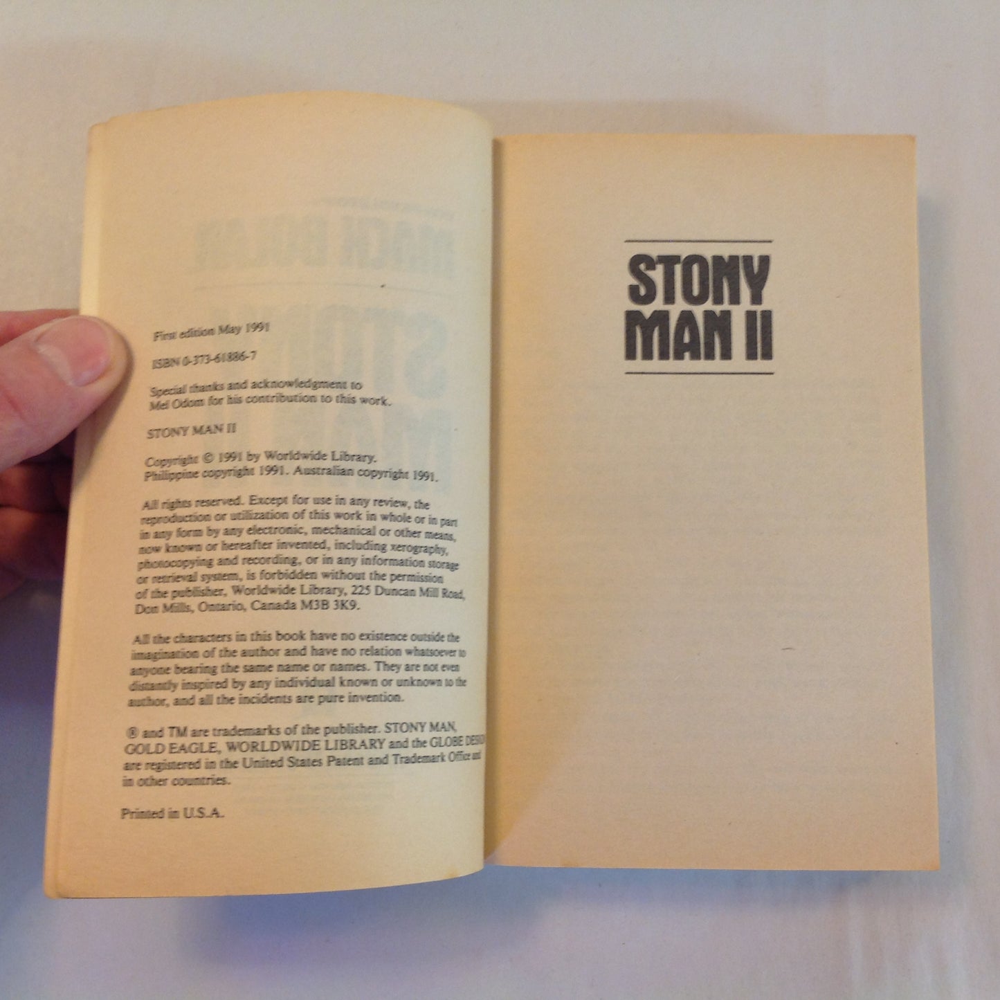Vintage 1991 Mass Market Paperback Don Pendleton's Mack Bolan: Stony Man II