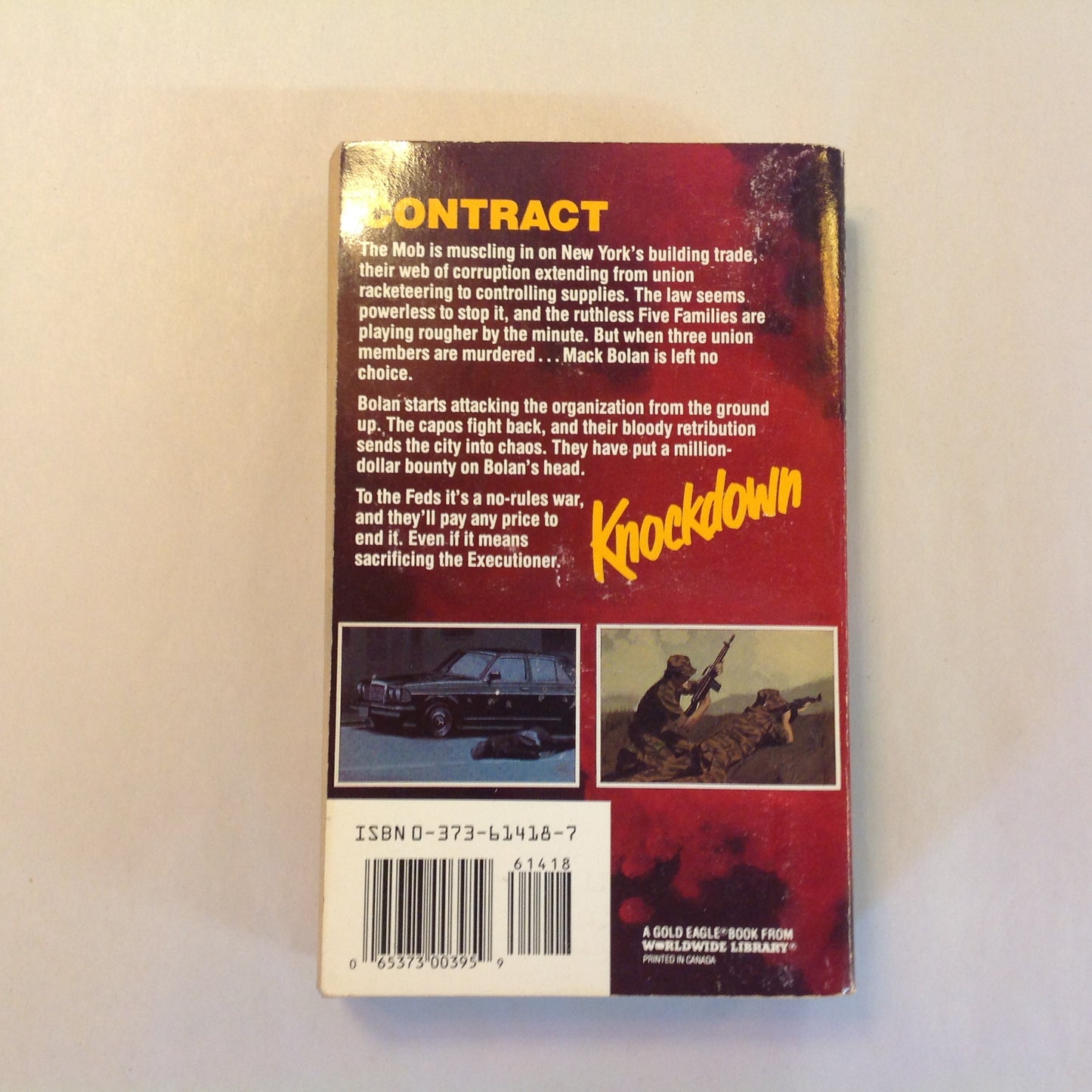 Vintage 1990 Mass Market Paperback Don Pendleton's Mack Bolan: Knockdown