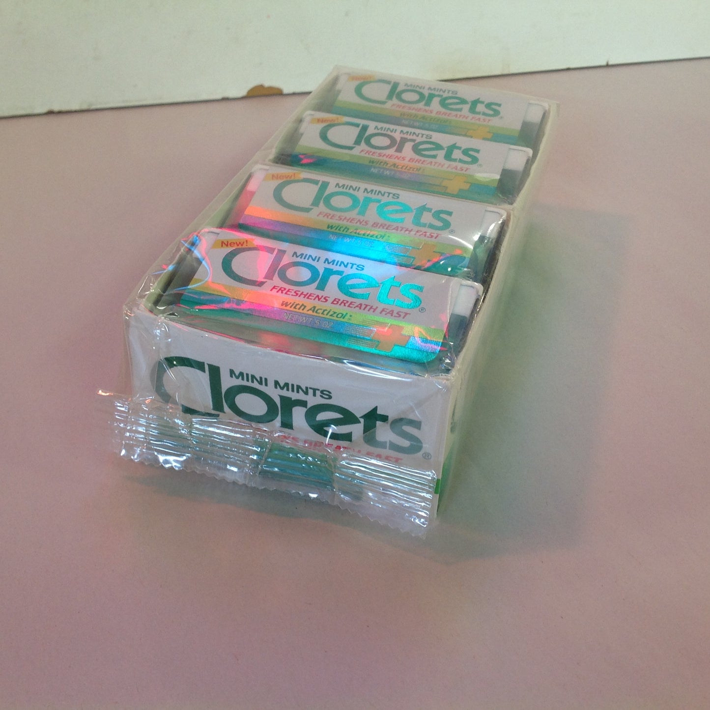 Vintage 1990 NOS Clorets with Actizol Mini Mints Pack of 12 Boxes Unopened