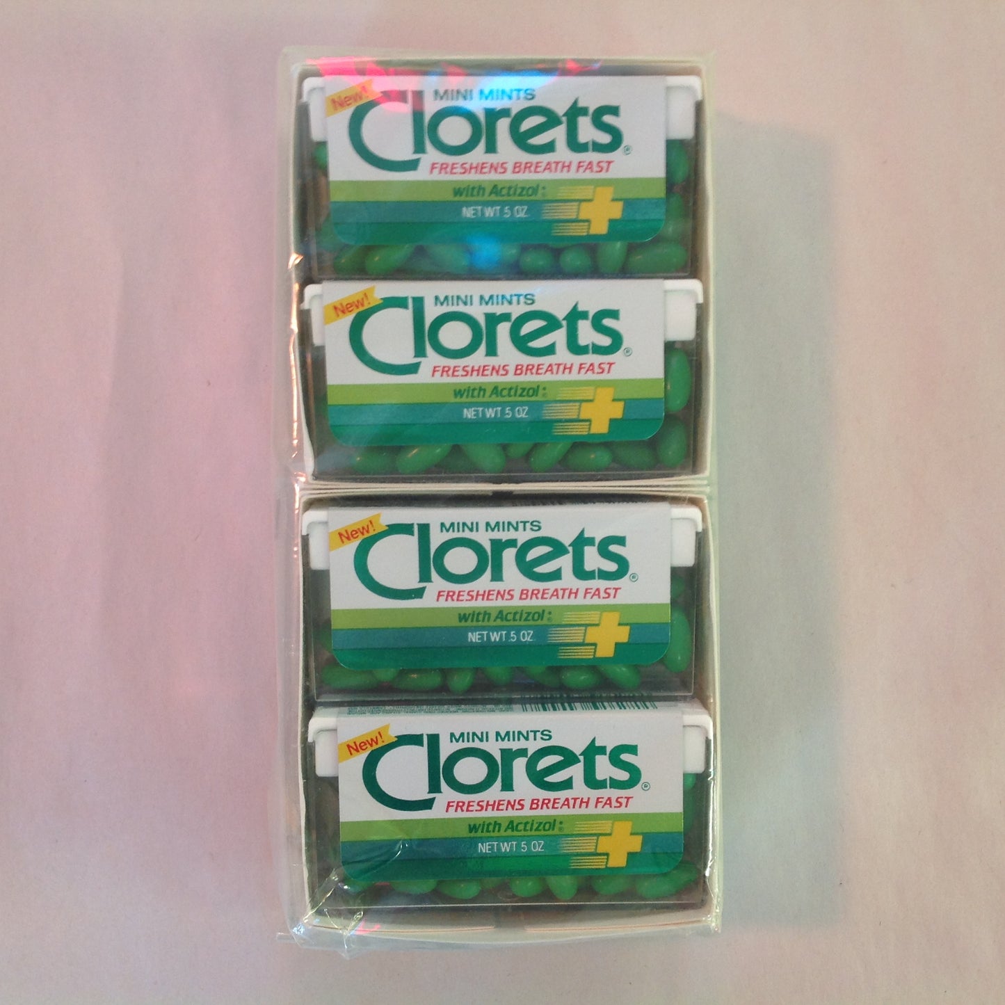Vintage 1990 NOS Clorets with Actizol Mini Mints Pack of 12 Boxes Unopened