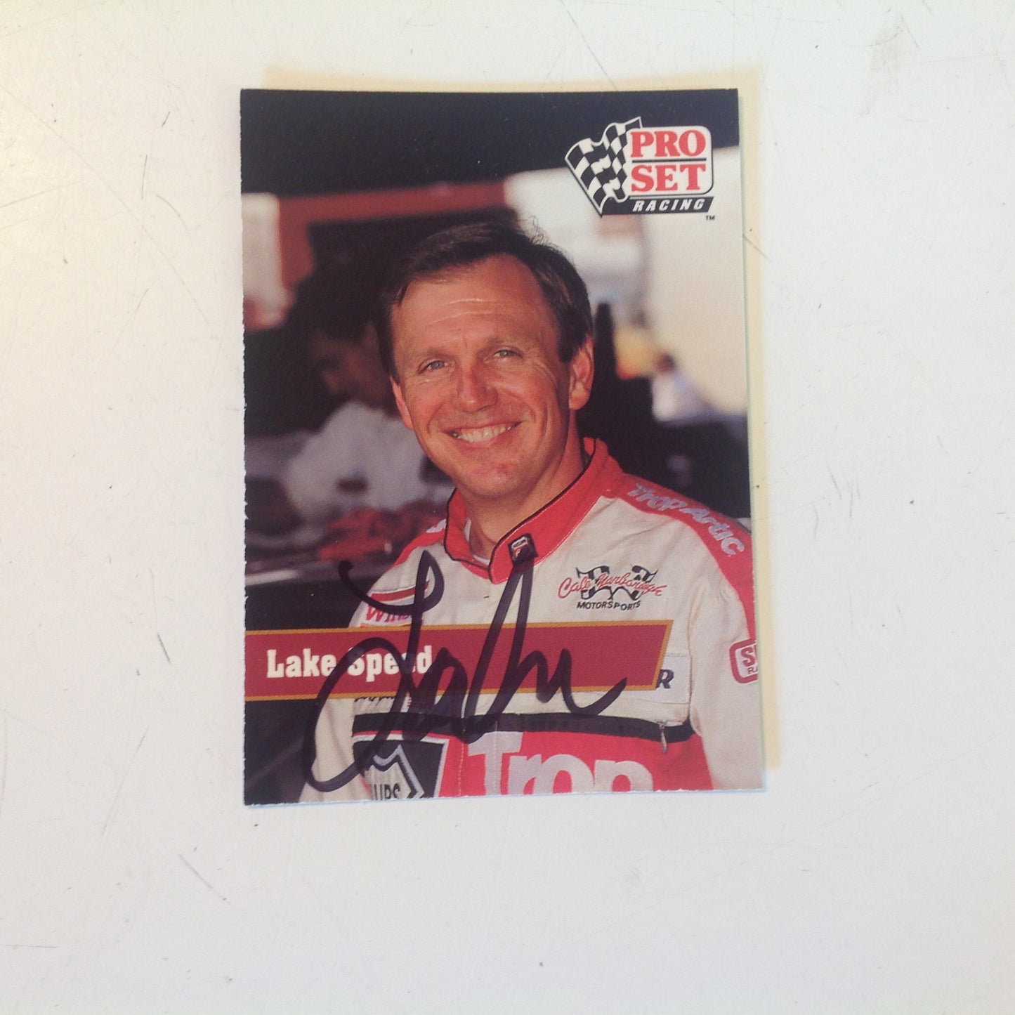 Vintage 1991 Pro Set Racing Signed Trading Card Lake Speed NASCAR Autographed