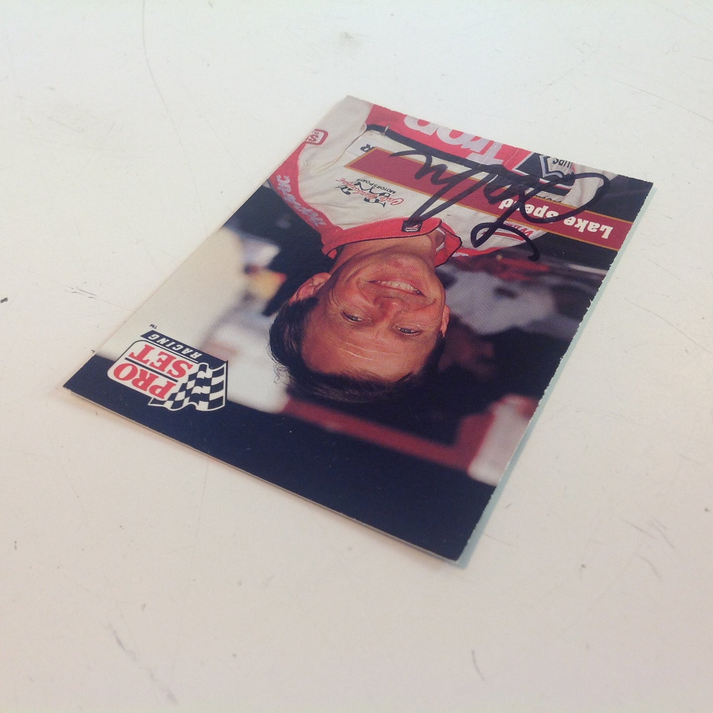 Vintage 1991 Pro Set Racing Signed Trading Card Lake Speed NASCAR Autographed