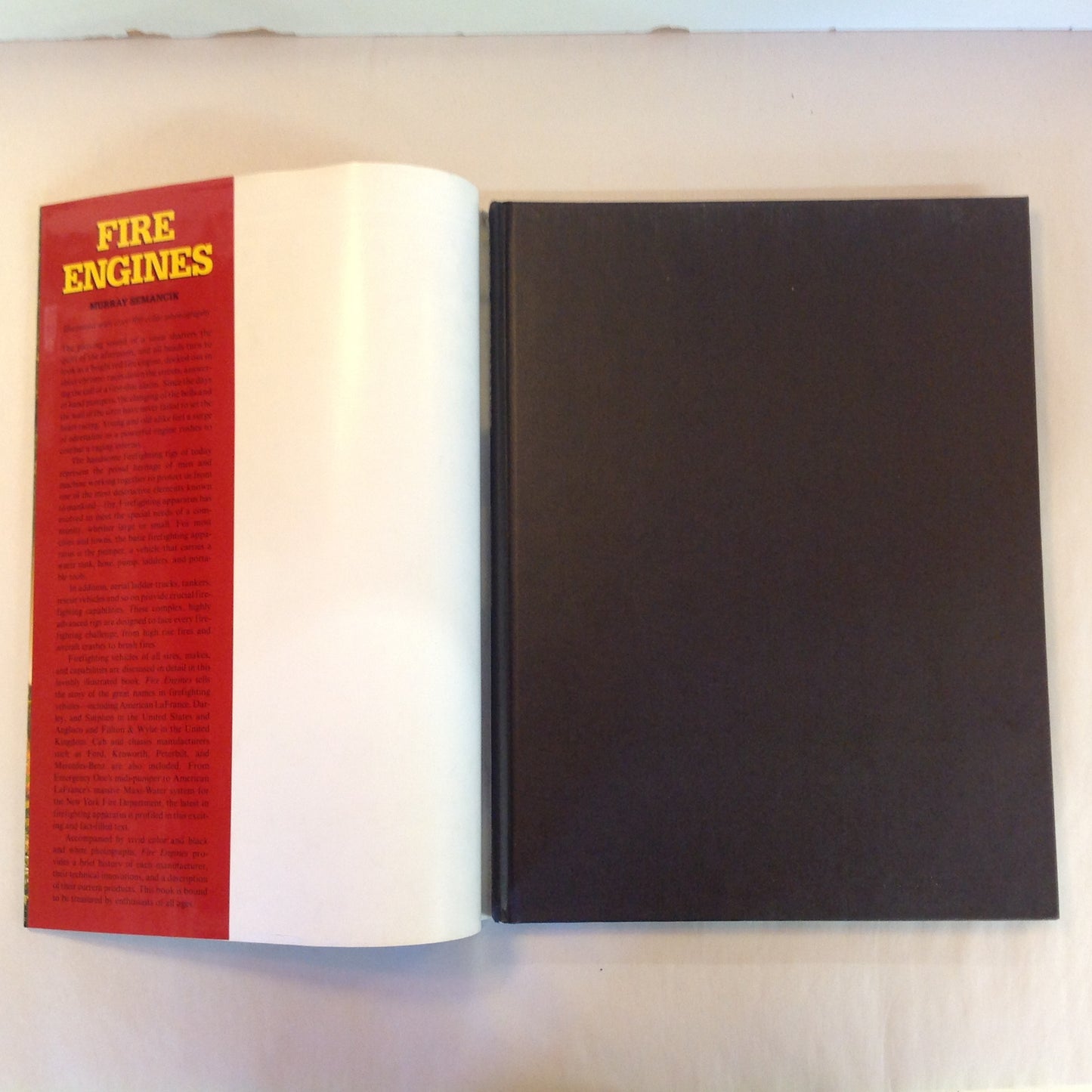 Vintage 1992 Pictorial Hardcover Fire Engines Murray Semancik