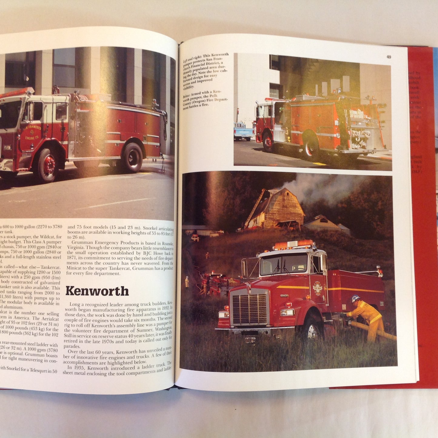 Vintage 1992 Pictorial Hardcover Fire Engines Murray Semancik