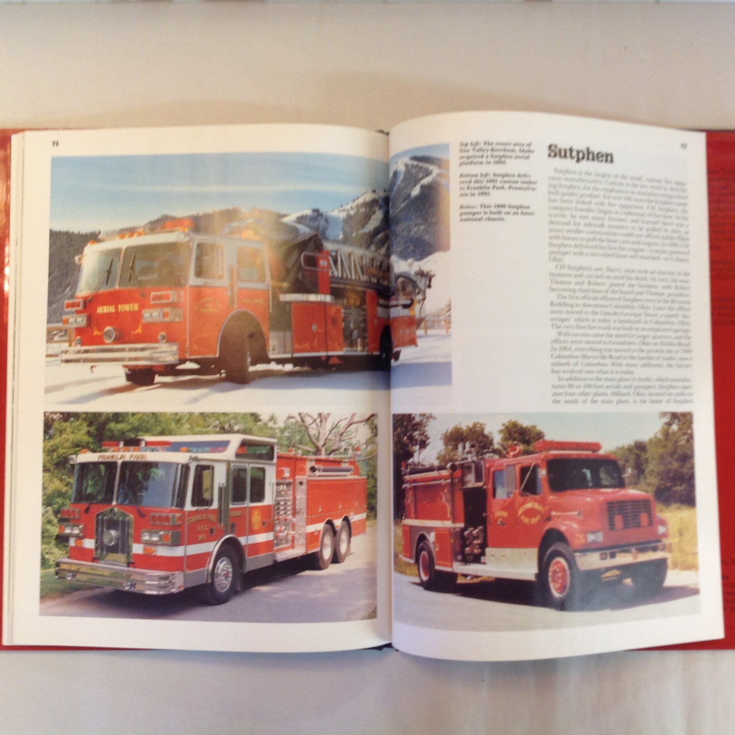 Vintage 1992 Pictorial Hardcover Fire Engines Murray Semancik
