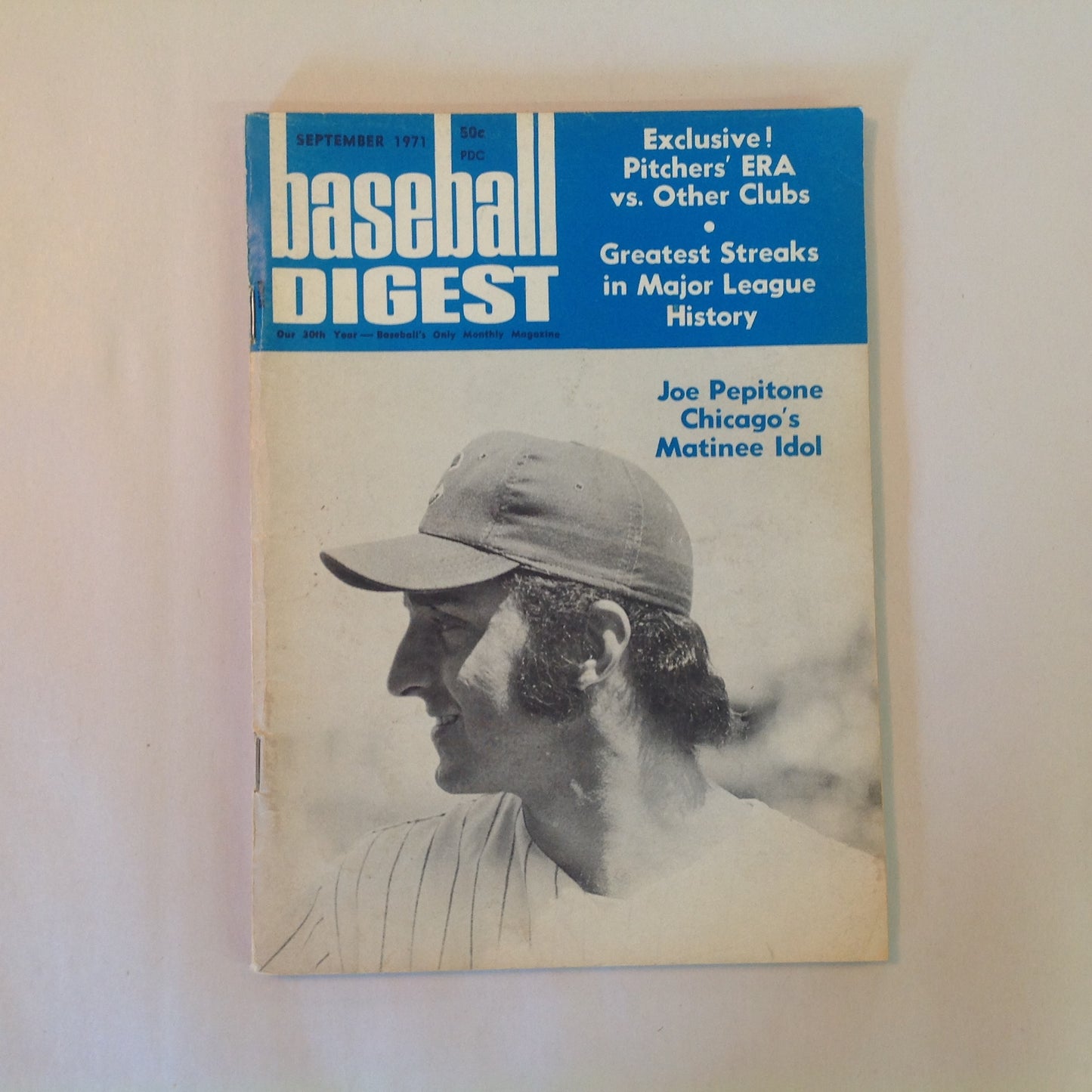 Vintage Sep 1971 Baseball Digest Magazine Joe Pepitone: Chicago's Matinee Idol