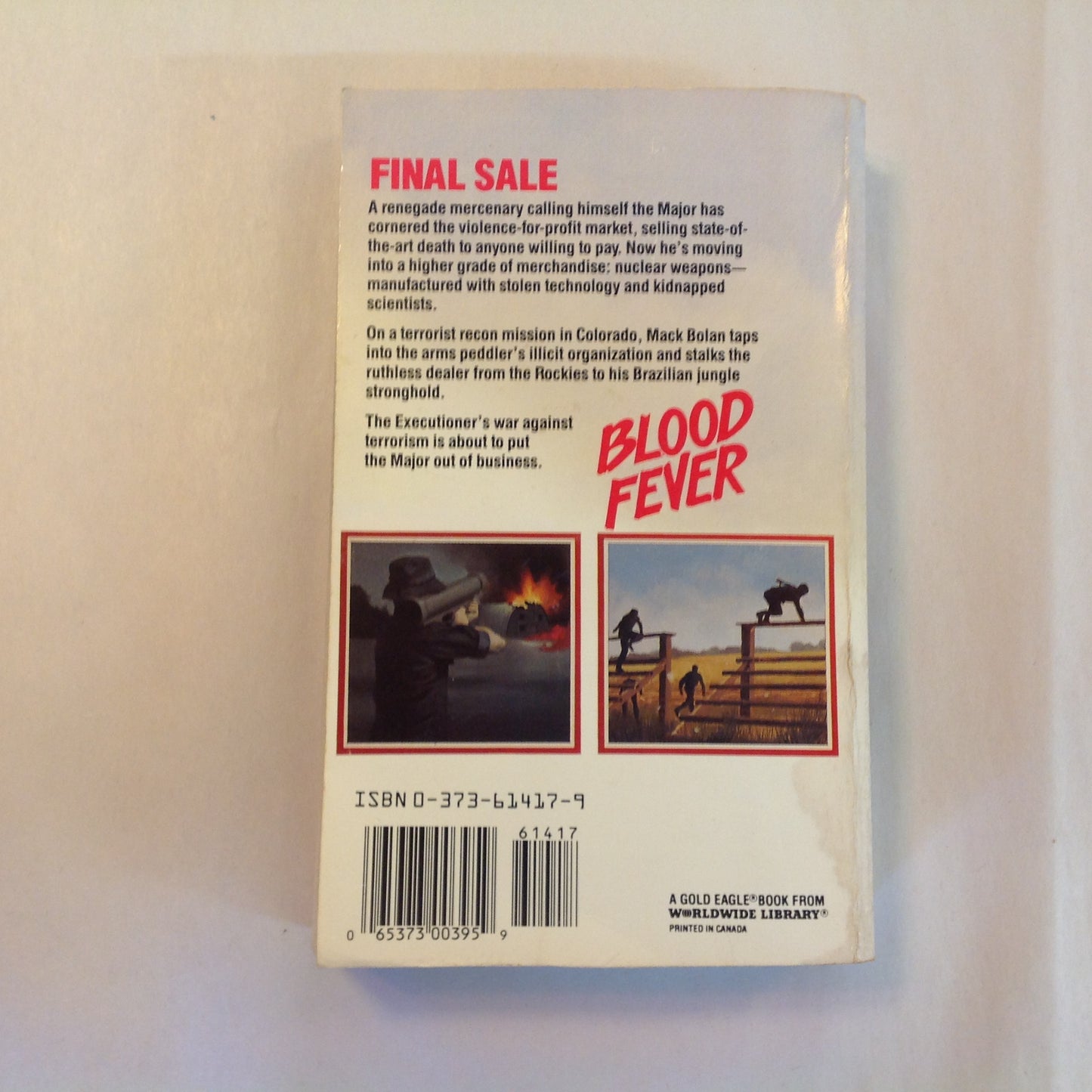 Vintage 1989 Mass Market Paperback Don Pendleton's Mack Bolan: Blood Fever First Edition