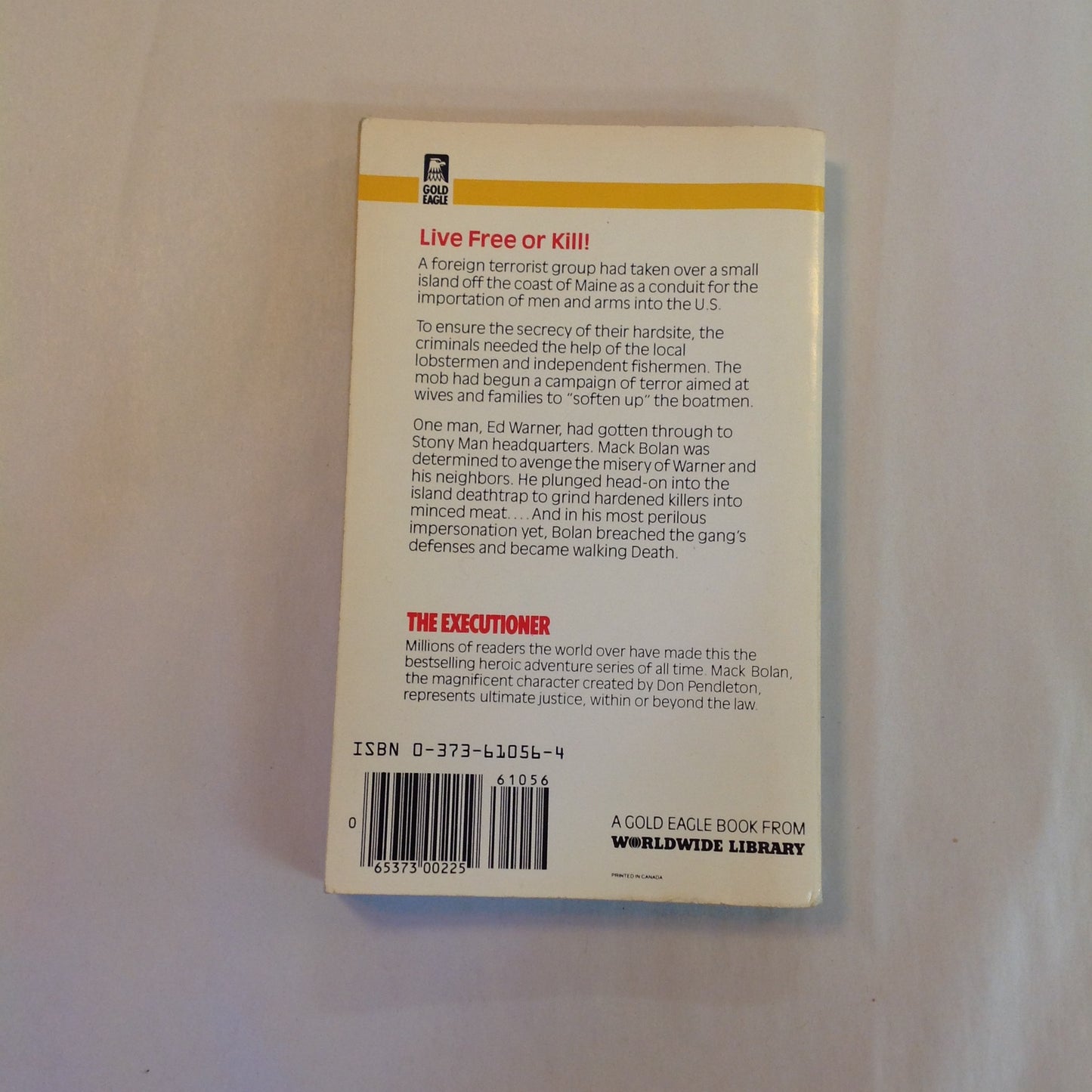 Vintage 1983 Mass Market Paperback Don Pendleton's Mack Bolan The Executioner 56: Island Deathtrap