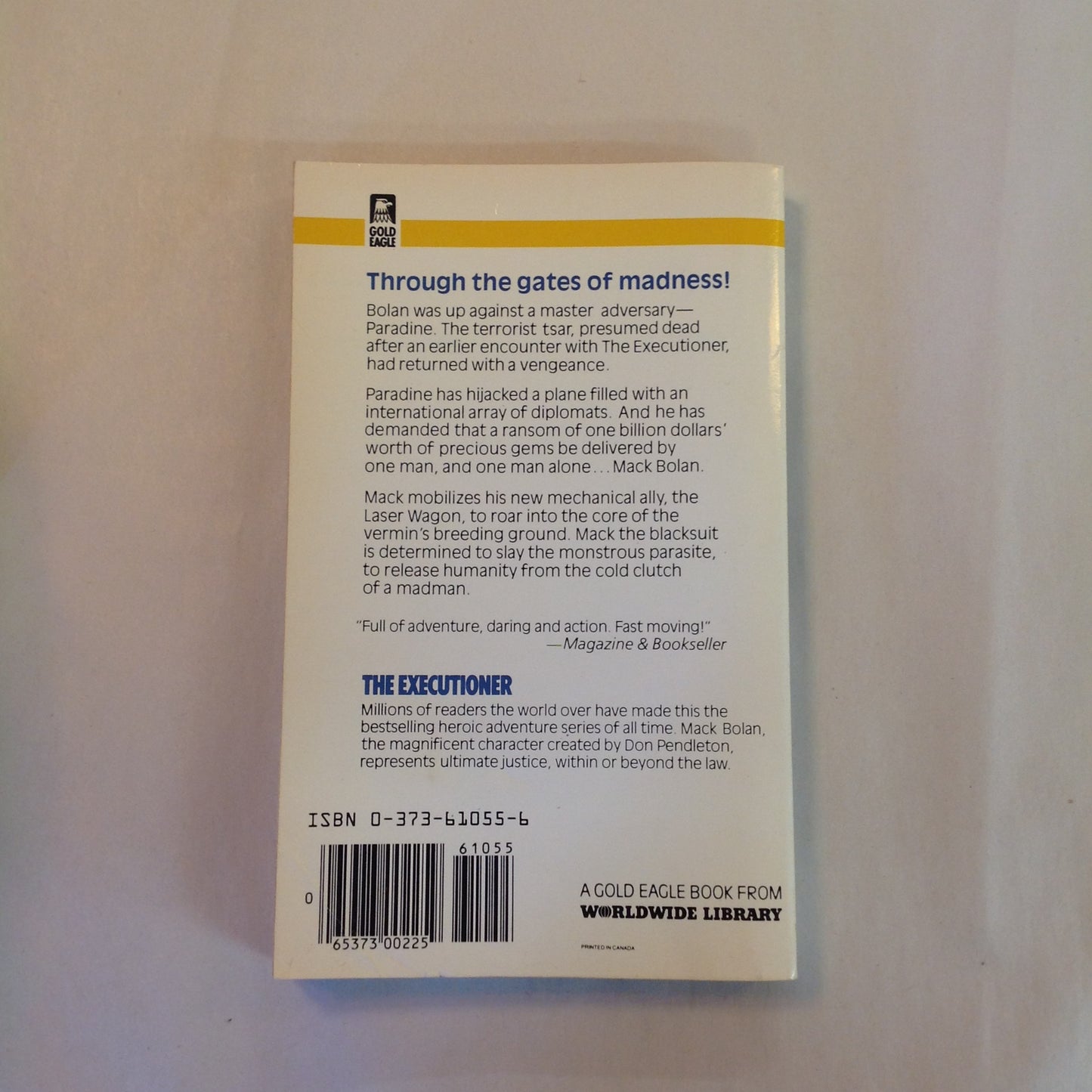 Vintage 1983 Mass Market Paperback Don Pendleton's Mack Bolan The Executioner 55: Paradine's Gauntlet