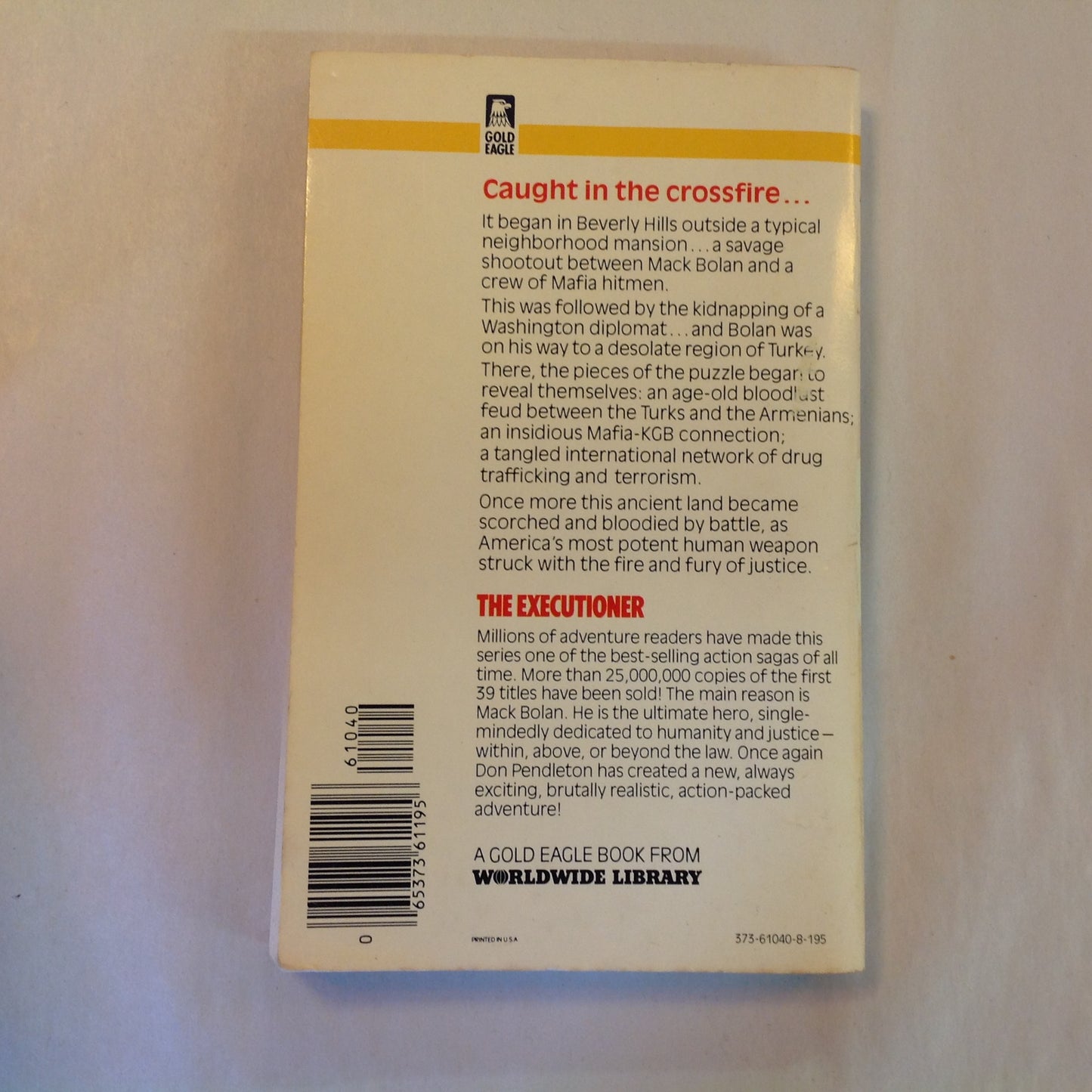 Vintage 1982 Mass Market Paperback Mack Bolan The Executioner 40: Double Crossfire Don Pendleton