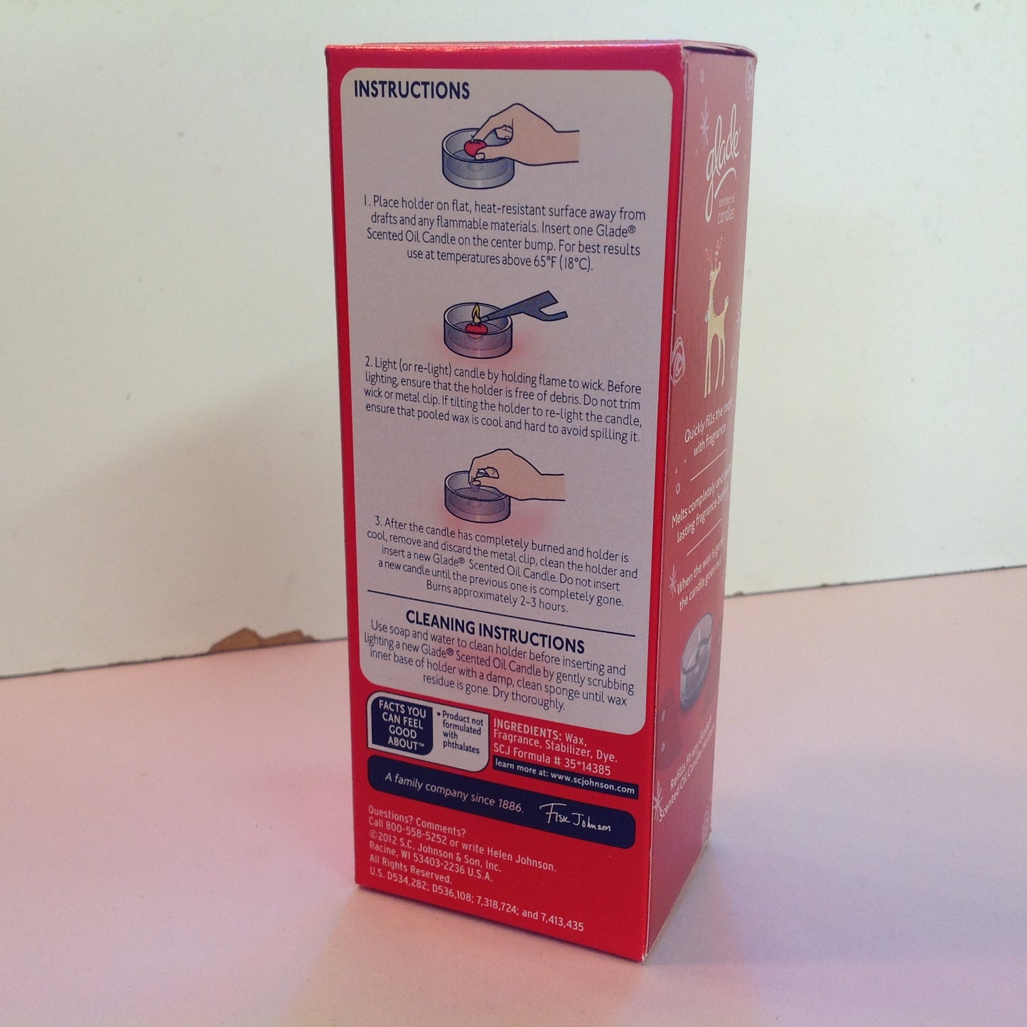 2012 NOS SC Johnson Glade Scented Oil Candles 4 Pack Refills Apple Cinnamon Holiday Scent