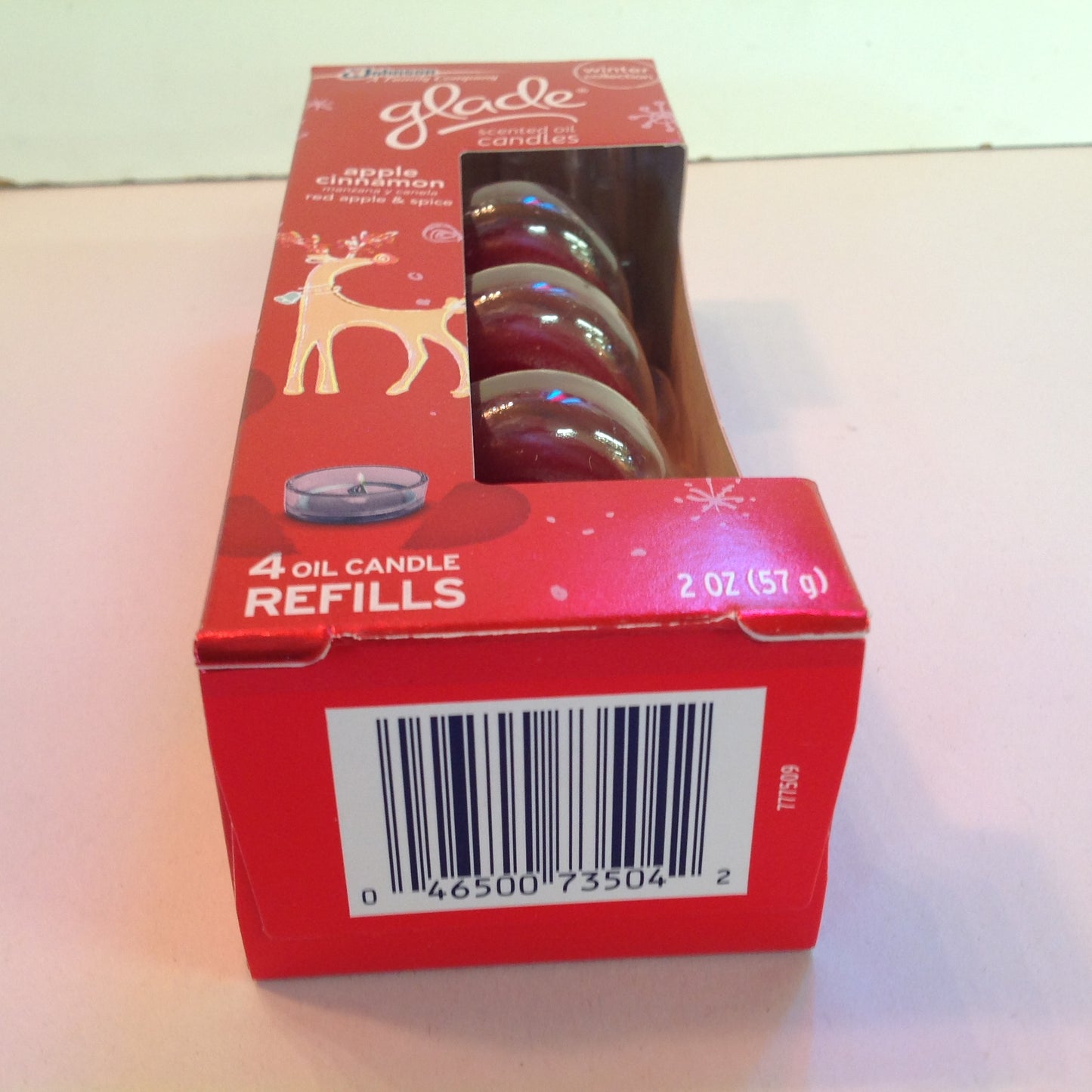 2012 NOS SC Johnson Glade Scented Oil Candles 4 Pack Refills Apple Cinnamon Holiday Scent