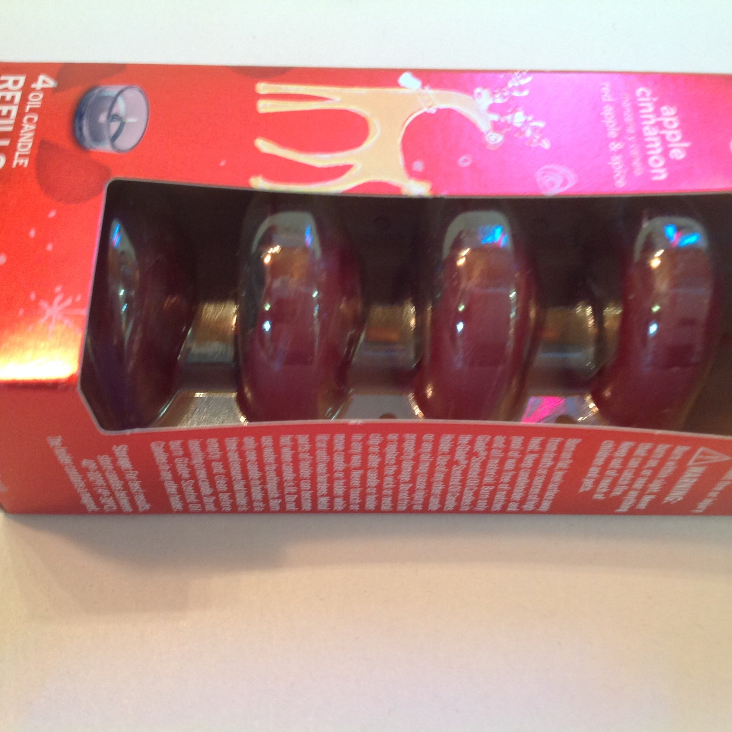 2012 NOS SC Johnson Glade Scented Oil Candles 4 Pack Refills Apple Cinnamon Holiday Scent
