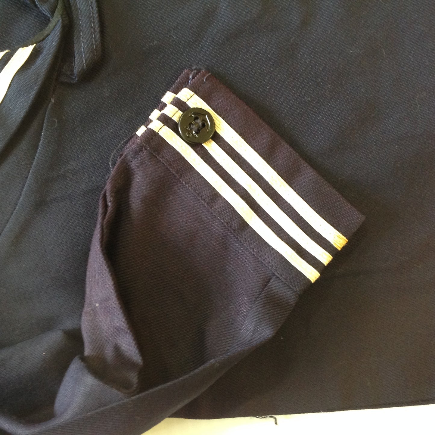 Vintage Good Lad Tailored Rayon Blue Child's Navy Uniform Sailor Shirt Suspender Pants Tie